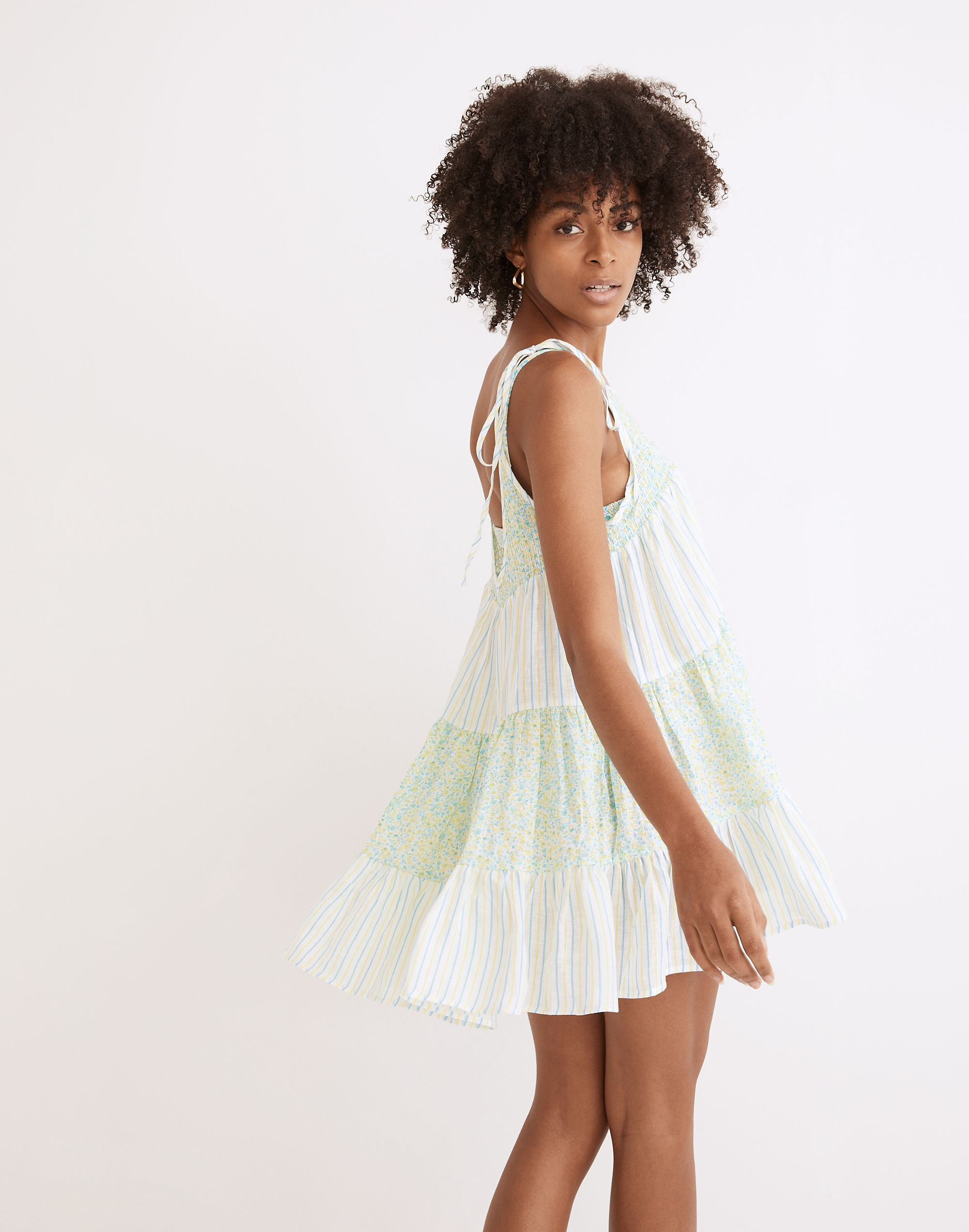 Solid & Striped® Linen Parker Tiered Cover-Up Dress Painted Ditsy Floral