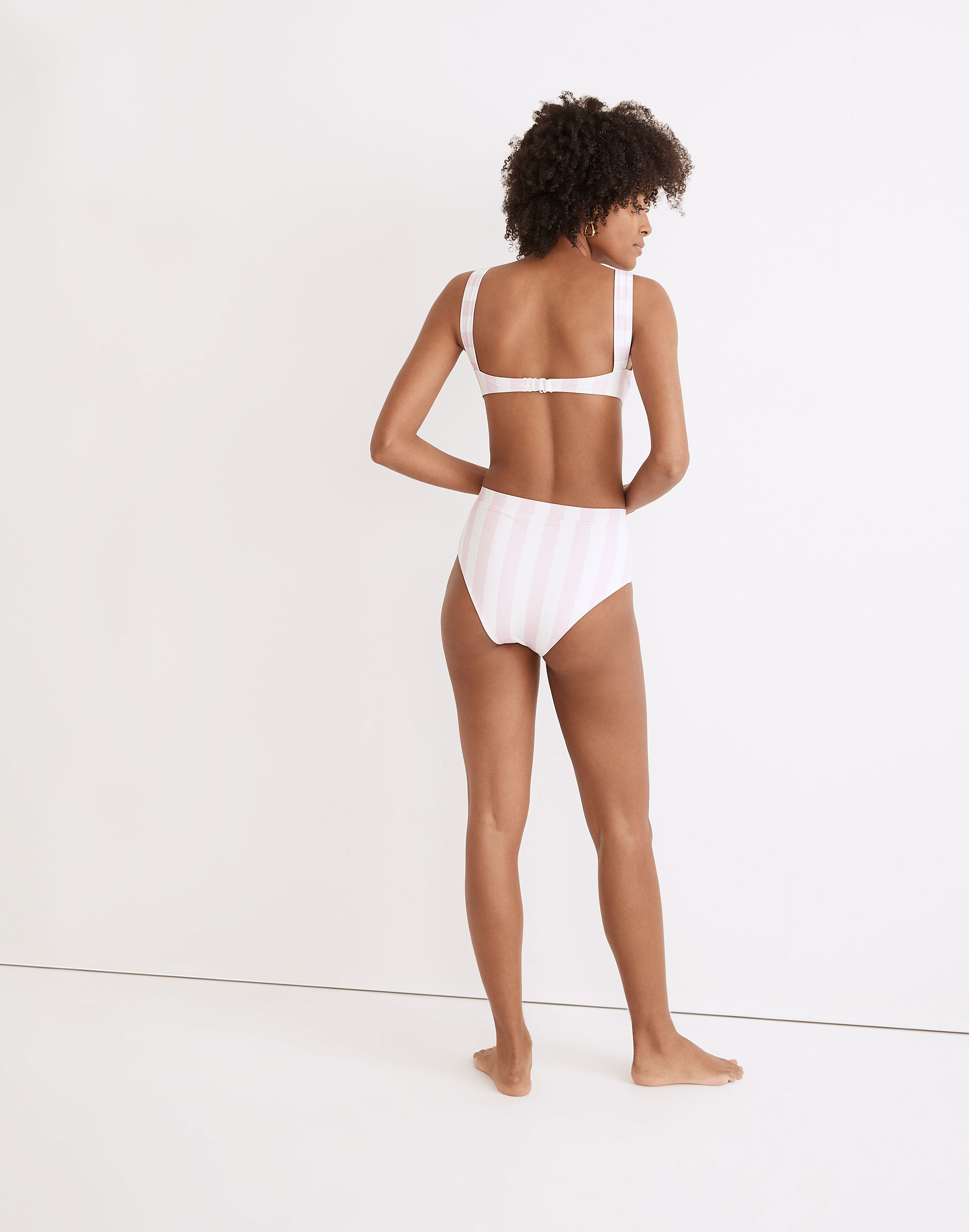 Solid &amp; Striped&reg; Lilo High-Waist Bottom in Cotton Candy Stripe