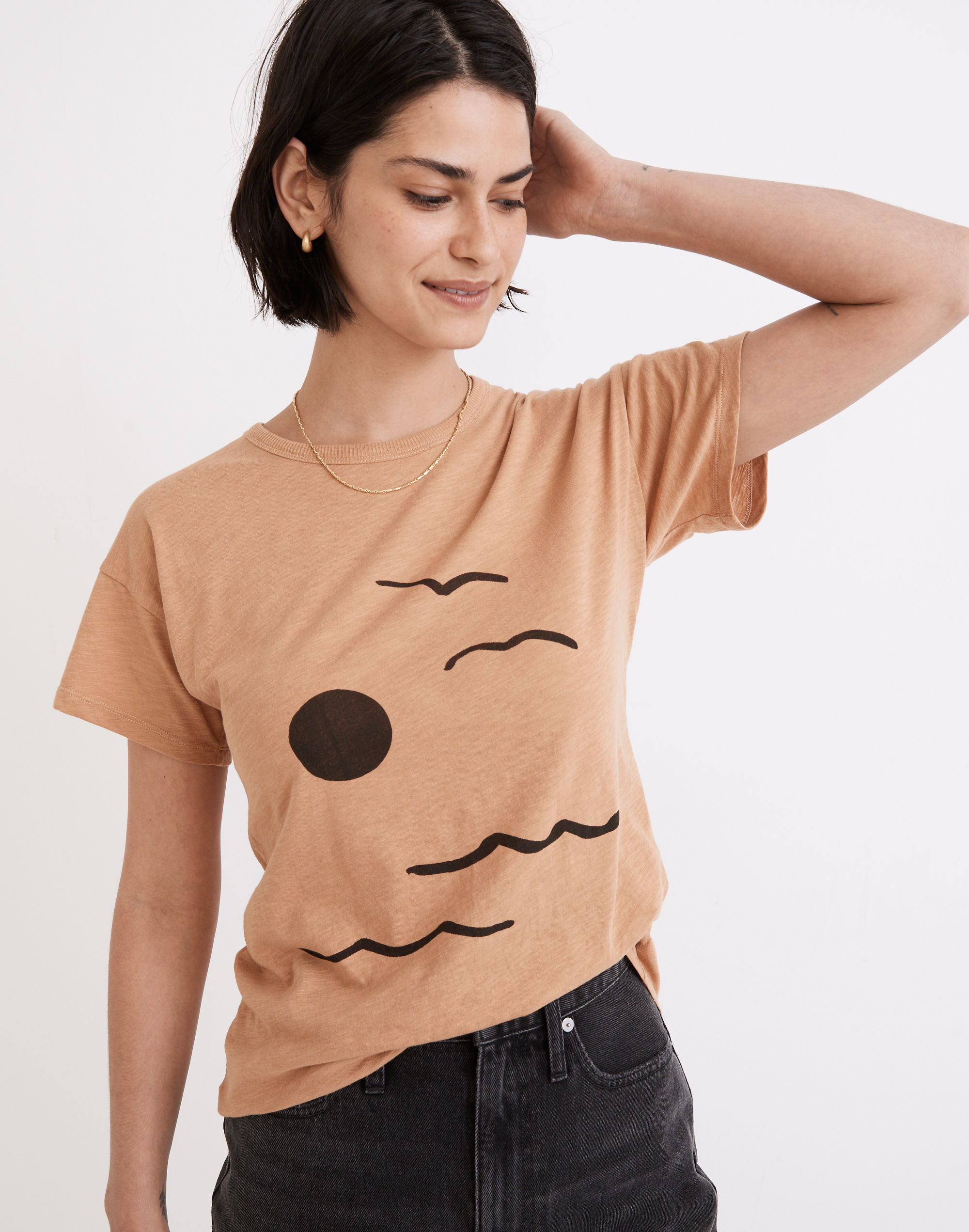 Oceanvista Whisper Cotton Rib-Crewneck Tee