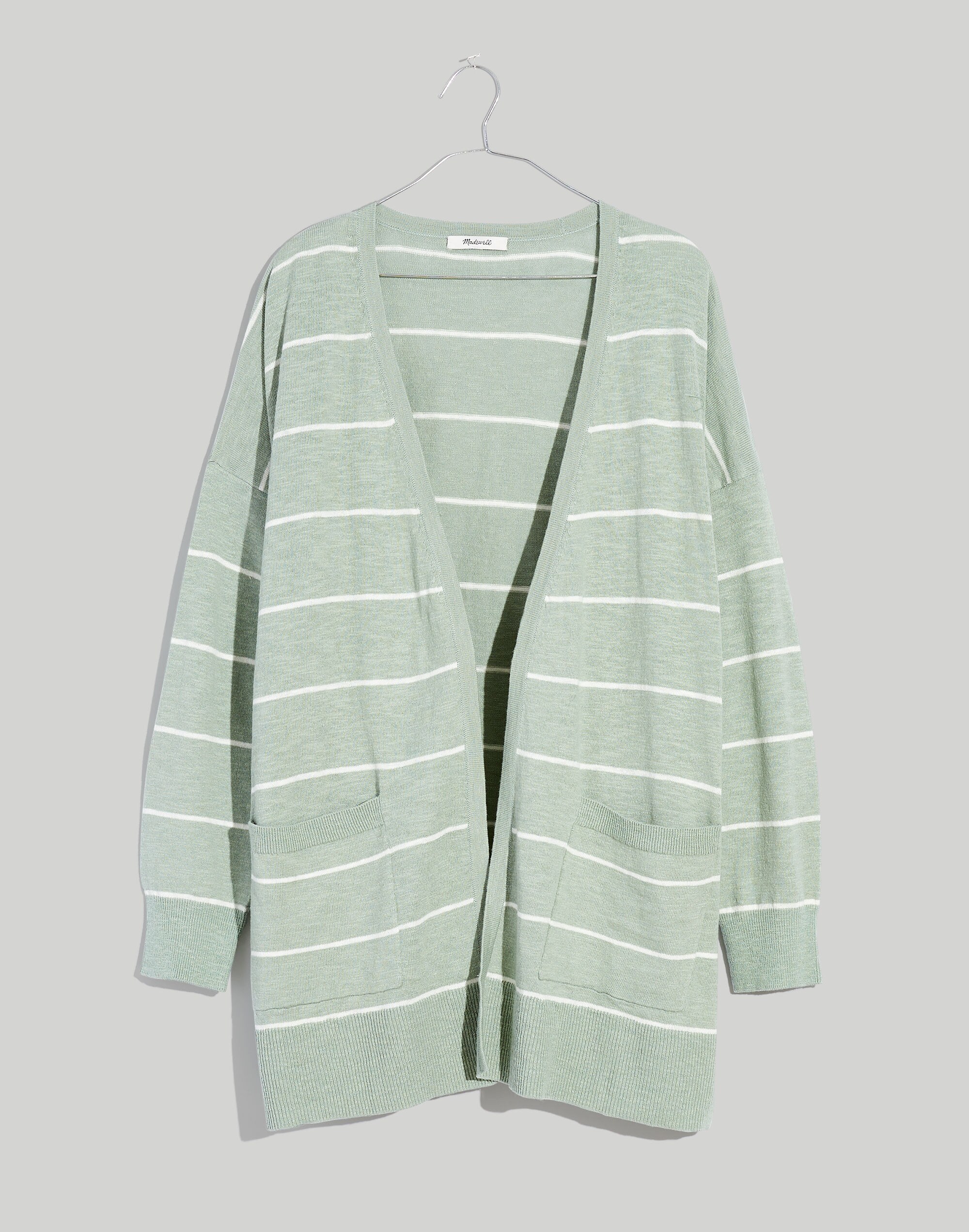 Plus Striped Marlton Side-Button Cardigan Sweater