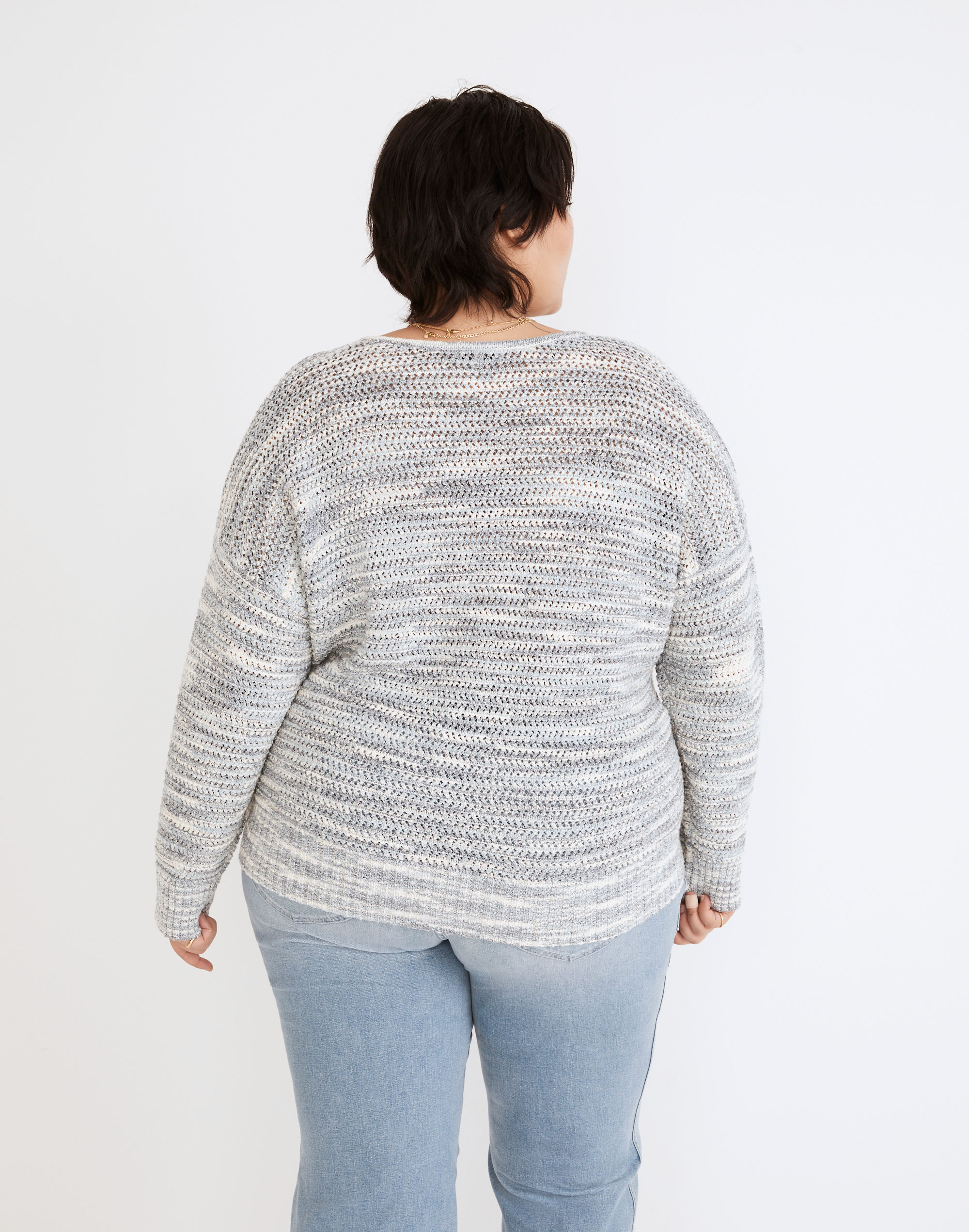 Plus Southbrook Open-Stitch Pullover Sweater in Space-Dye