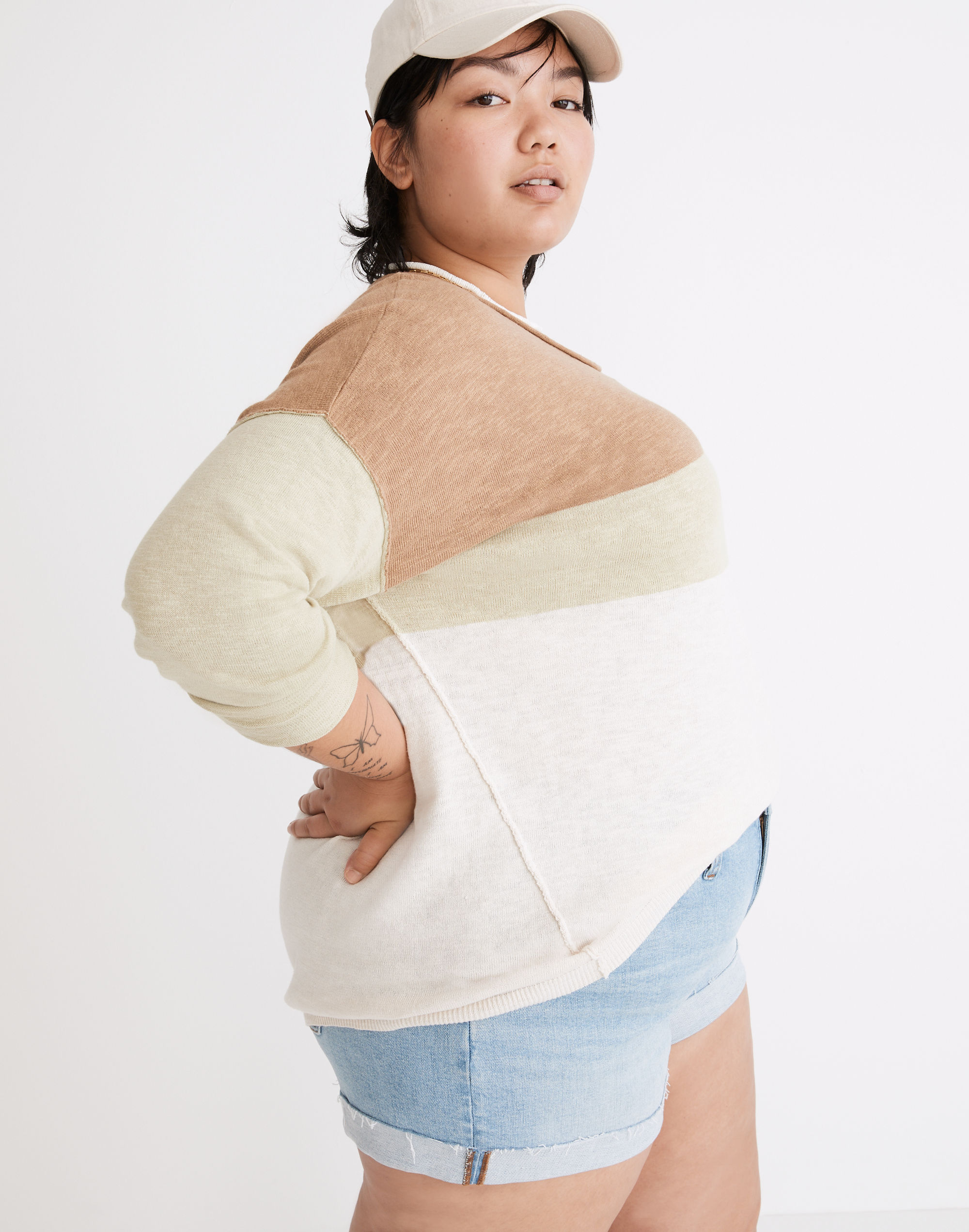 Plus Palmdale Pullover Sweater in Colorblock Stripe