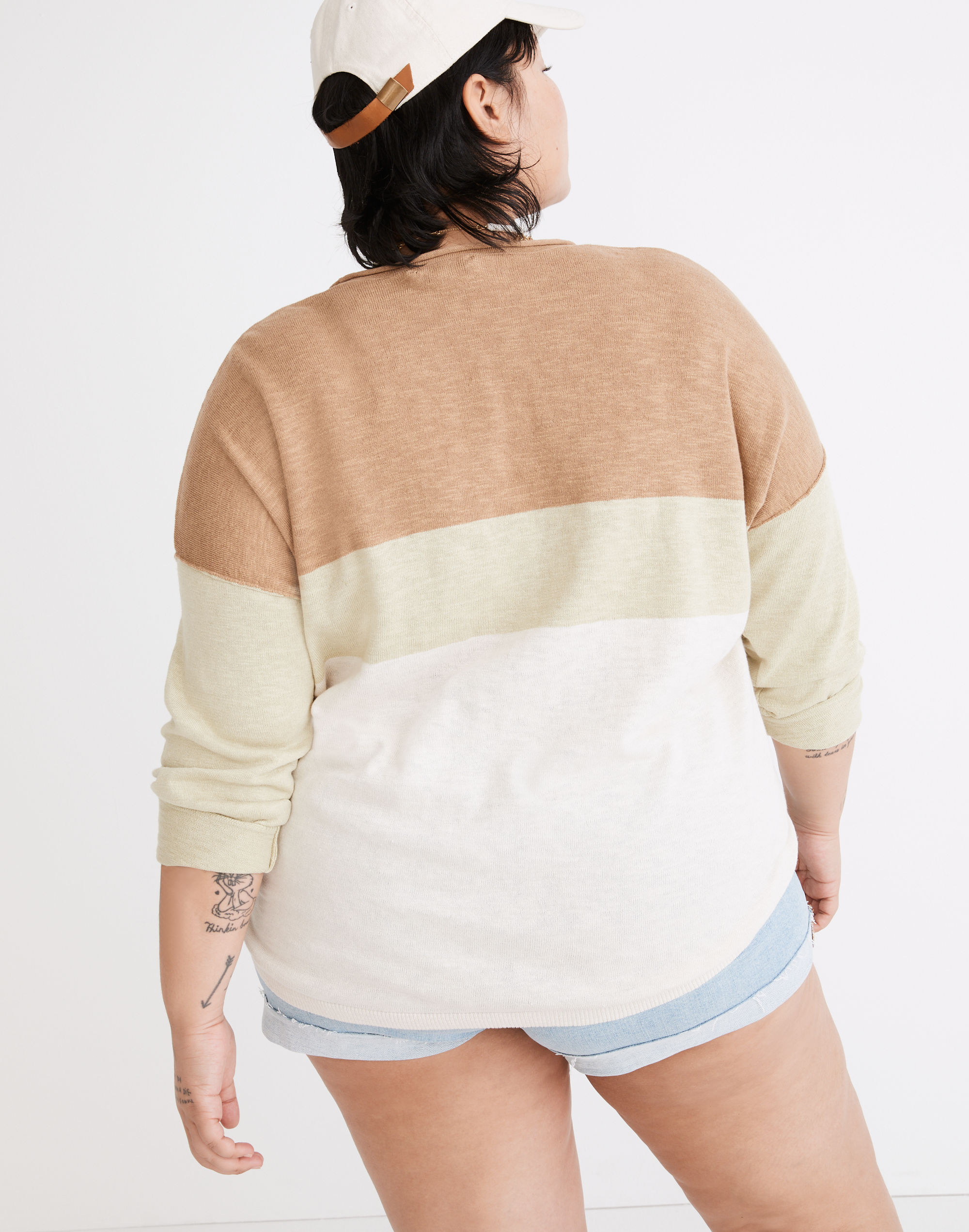 Plus Palmdale Pullover Sweater in Colorblock Stripe