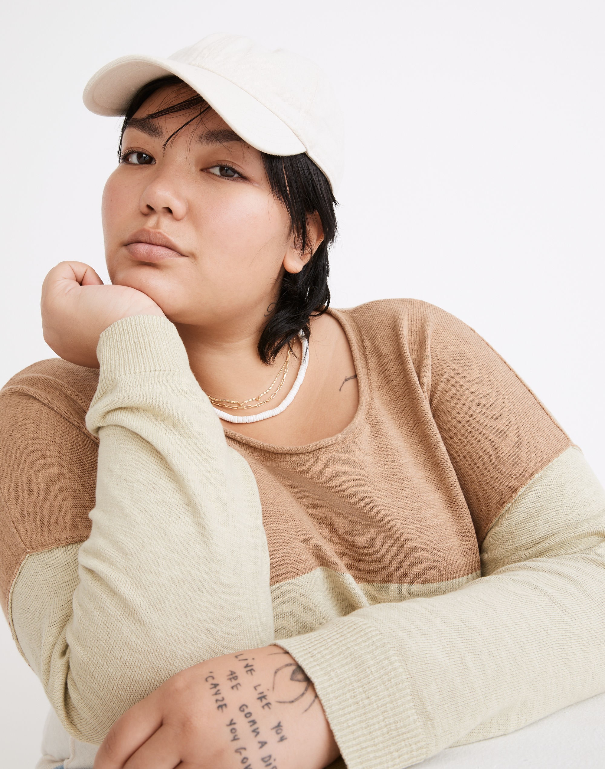 Plus Palmdale Pullover Sweater in Colorblock Stripe