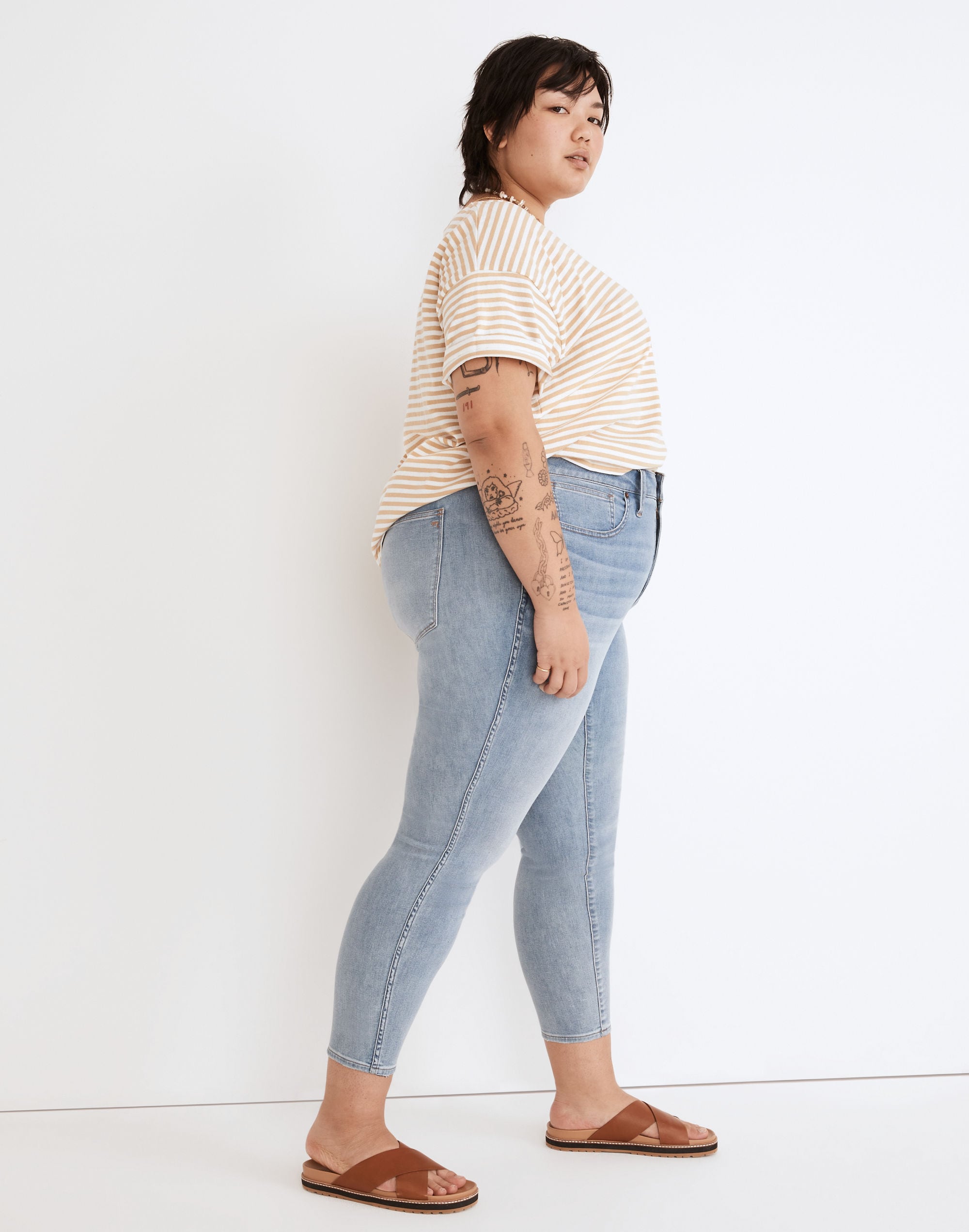 Plus High-Rise Skinny Crop Jeans in Carlton Wash