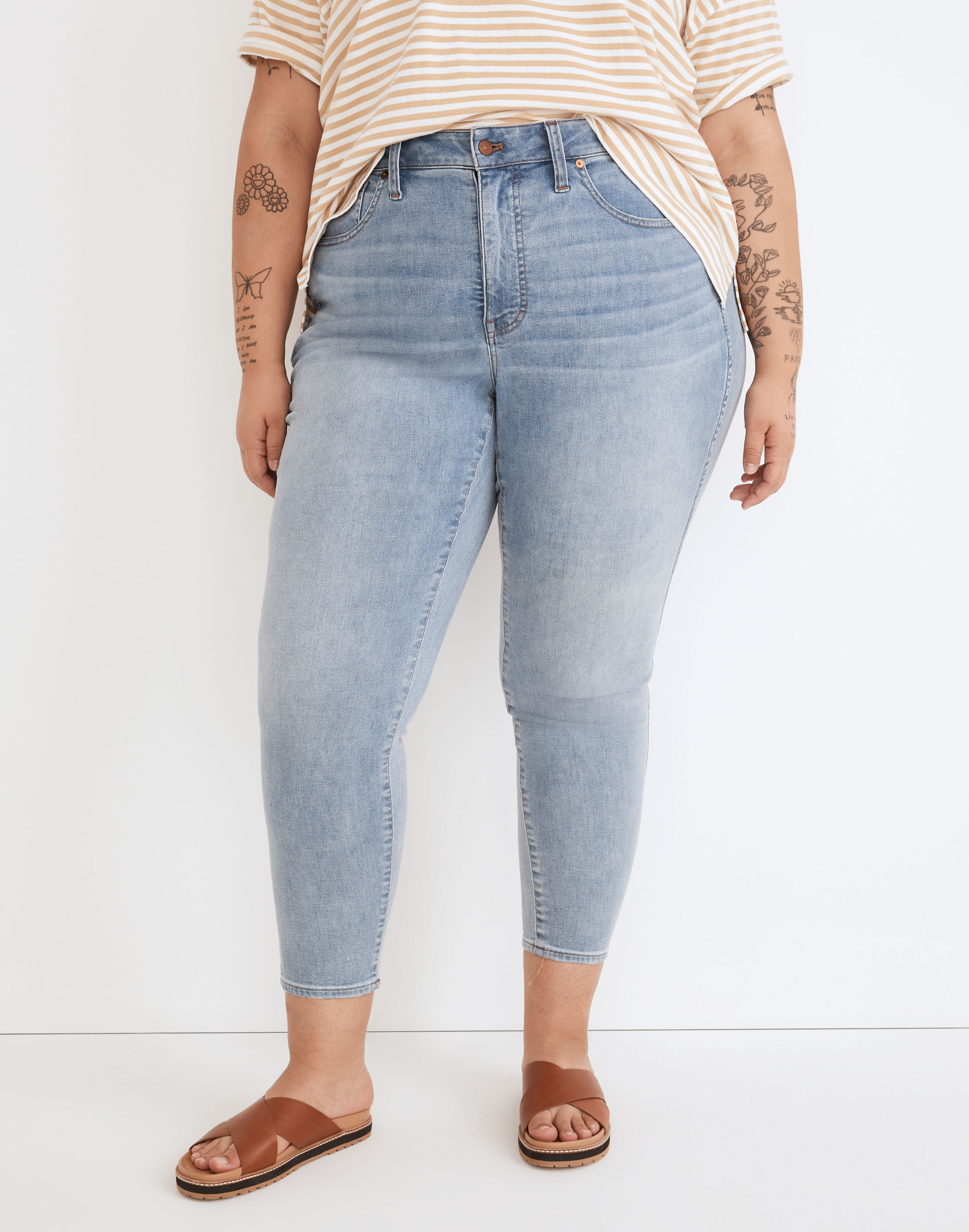 Plus High-Rise Skinny Crop Jeans in Carlton Wash