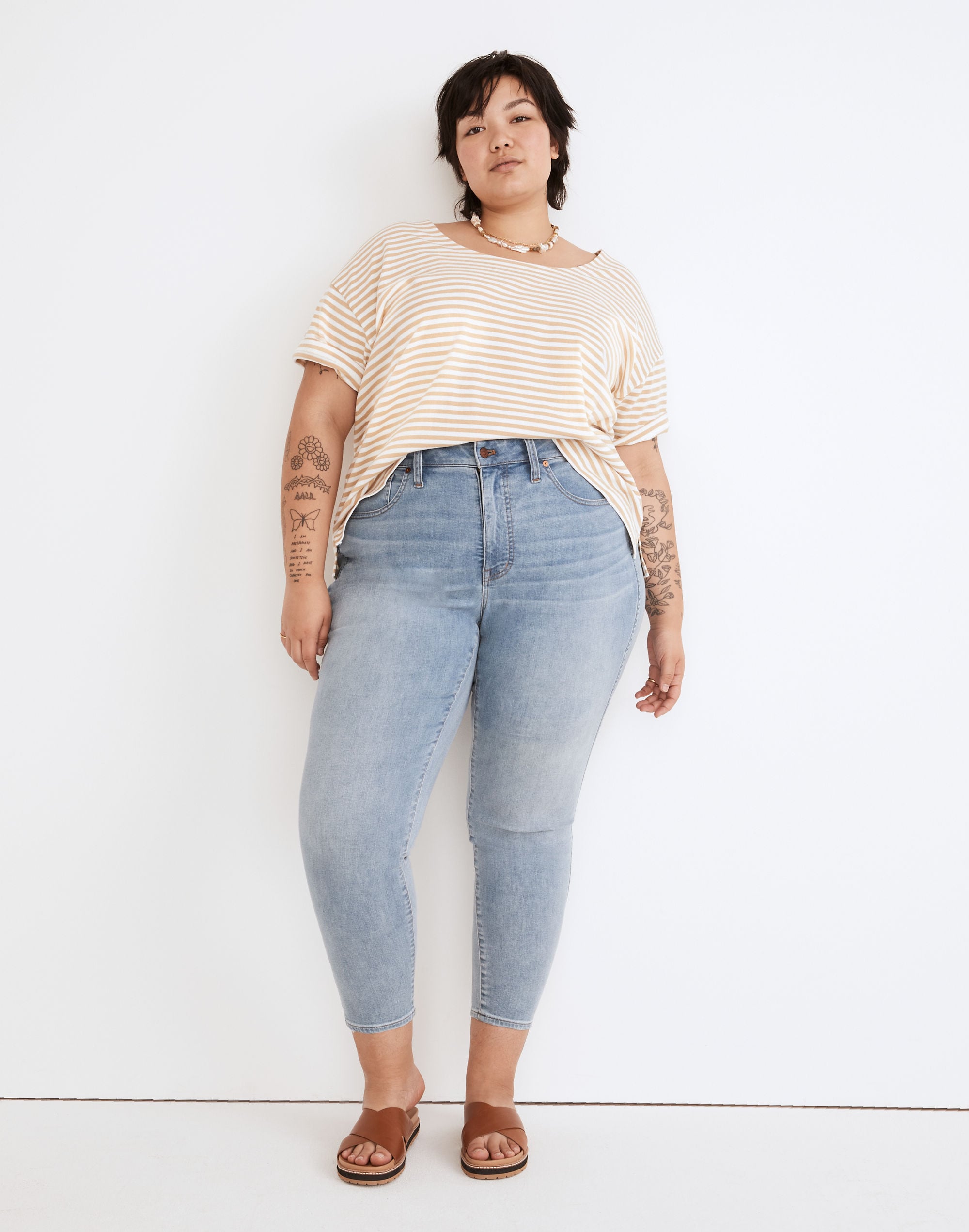 Plus High-Rise Skinny Crop Jeans in Carlton Wash