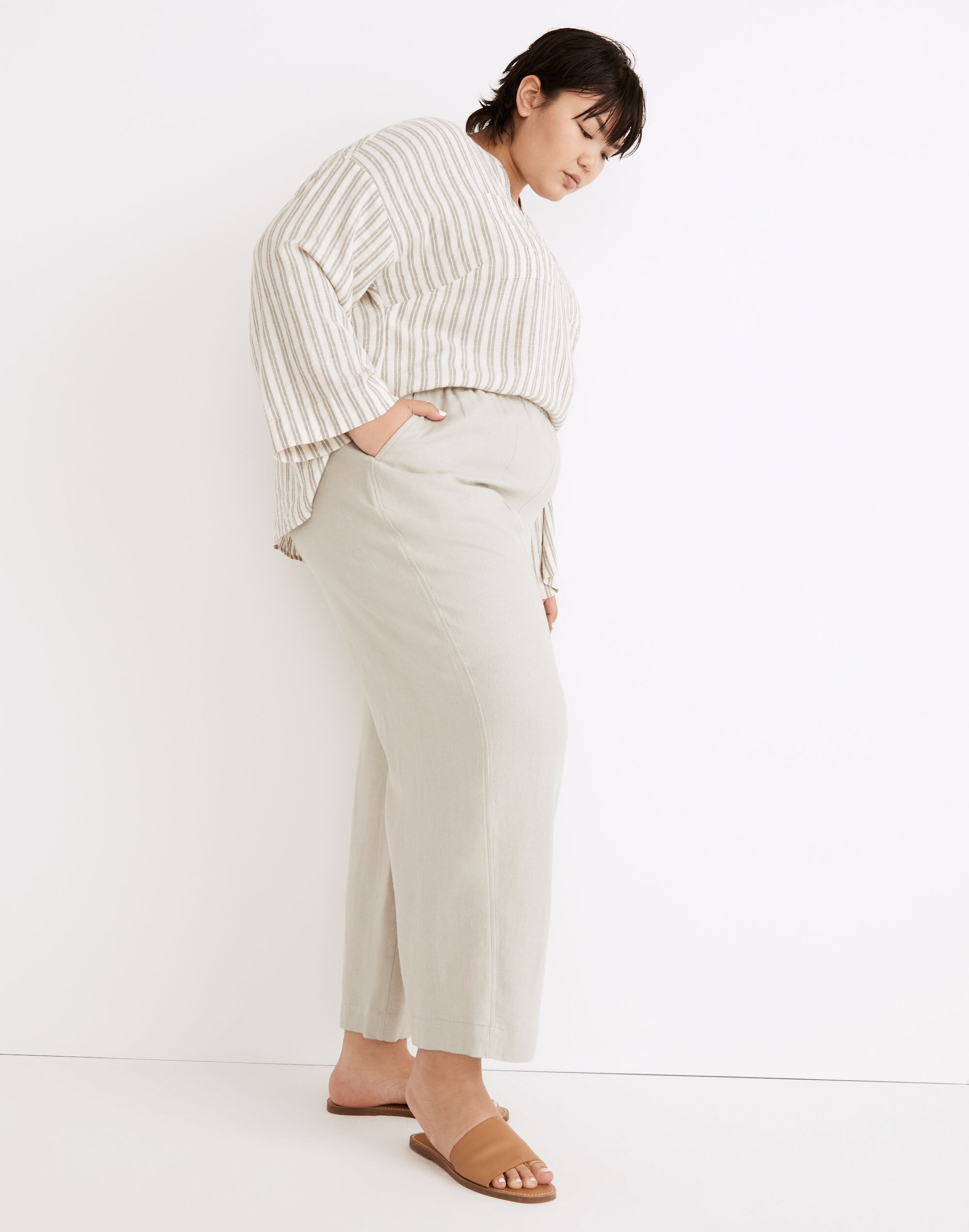 Plus Breezewoven Pull-On High-Rise Straight Pants