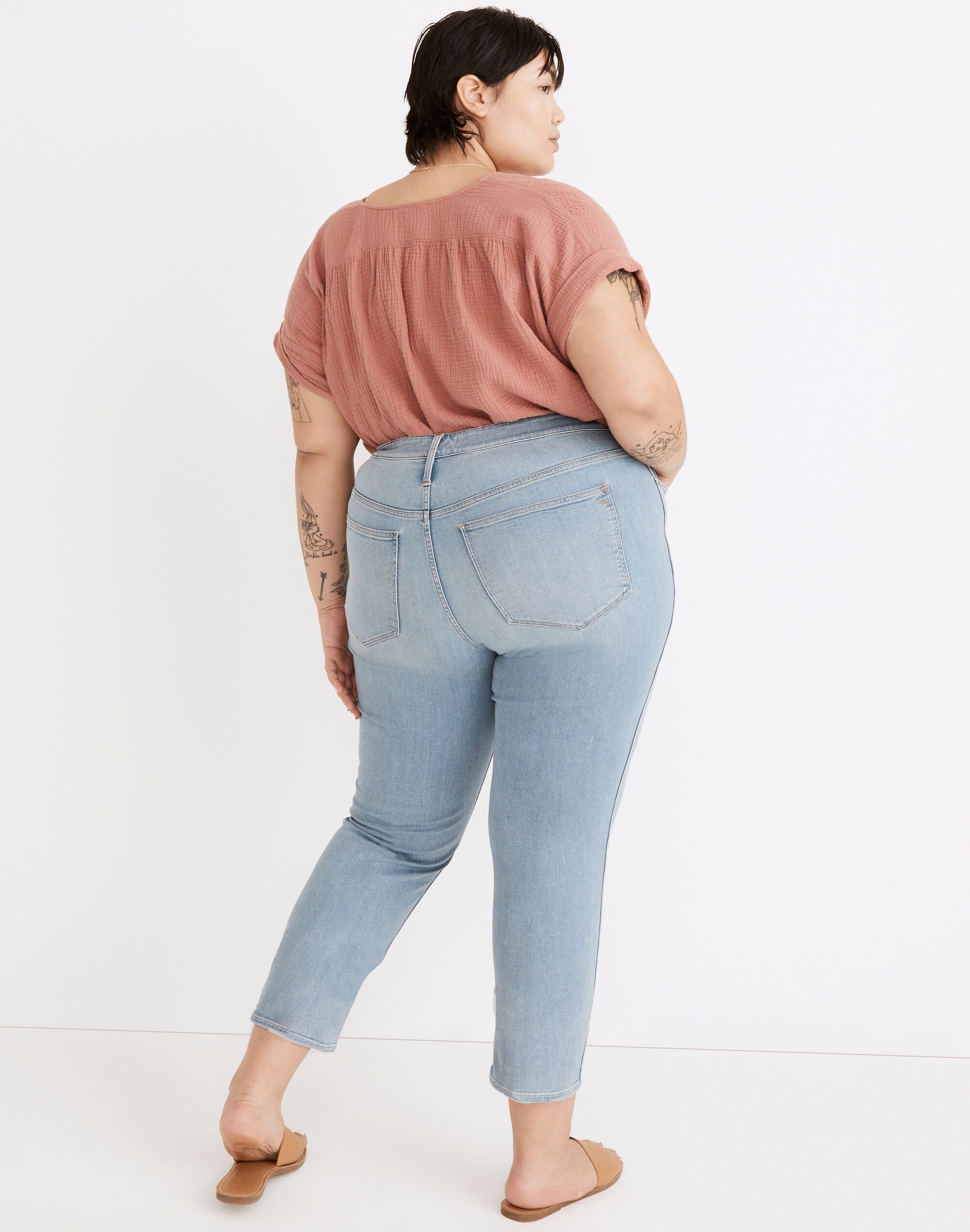 Plus Mid-Rise Stovepipe Jeans in Abell Wash