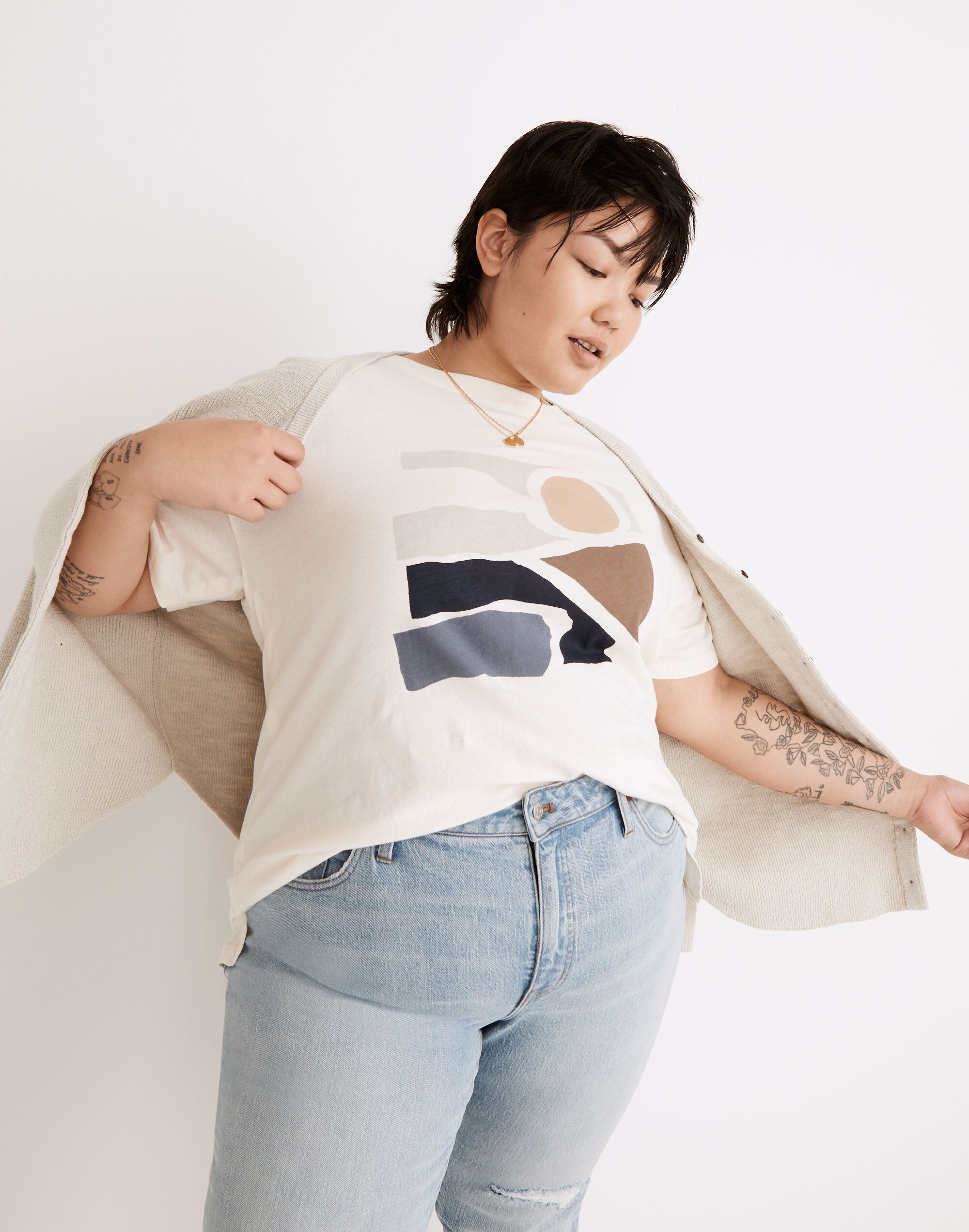 plus coastal drive softfade cotton oversized tee