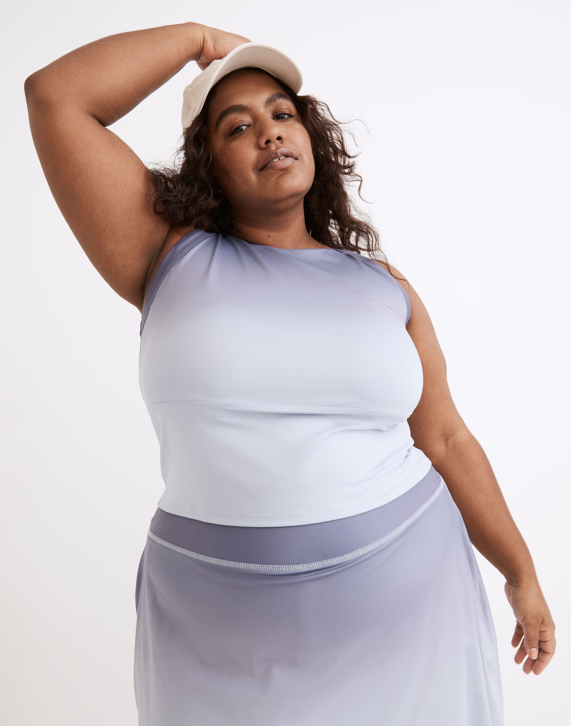 Plus MWL Flex Cutout-Back Tank in Ombr&eacute; Print