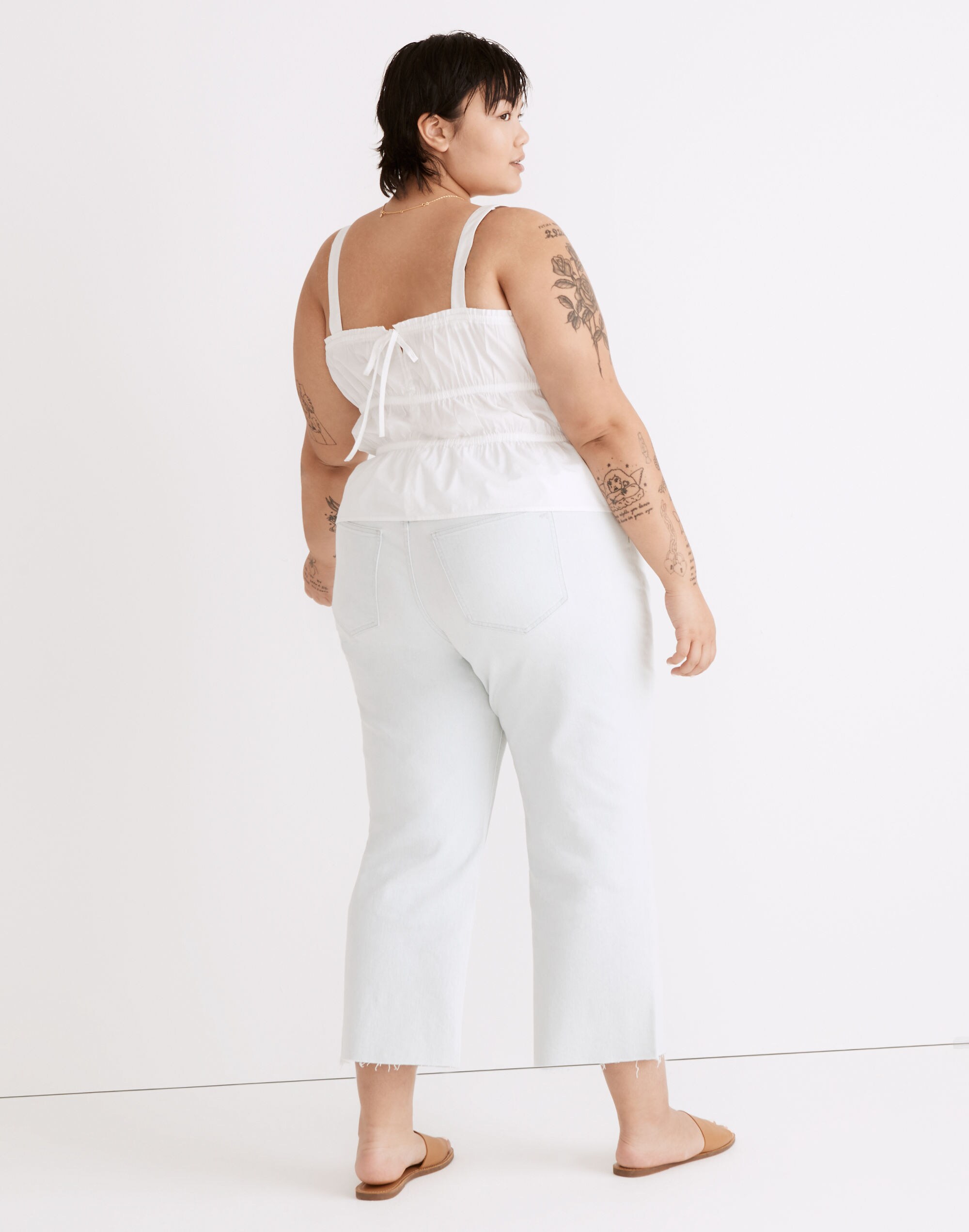 Plus Poplin Sophia Peplum Tank