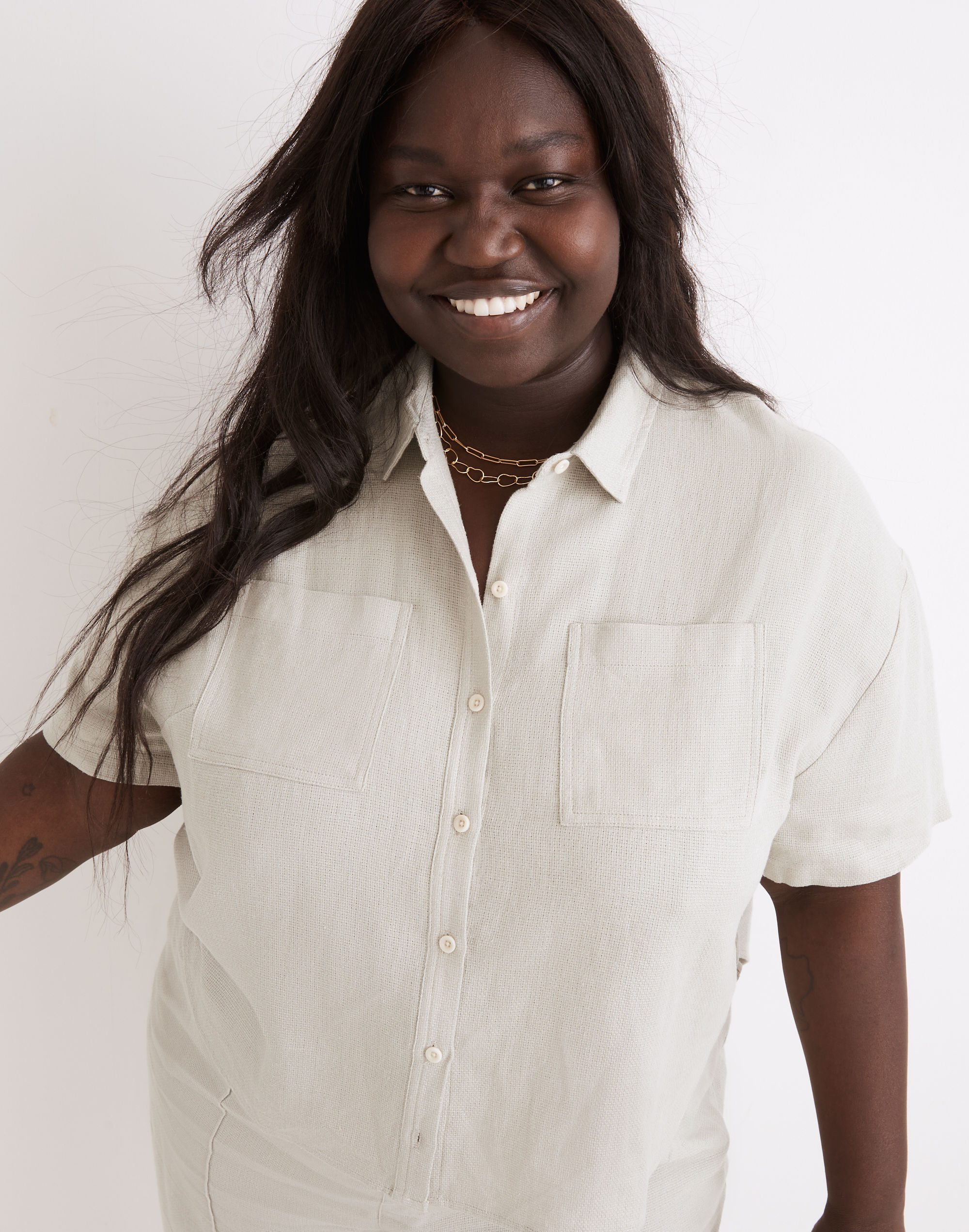 Plus Breezewoven Beachside Shirttail Top