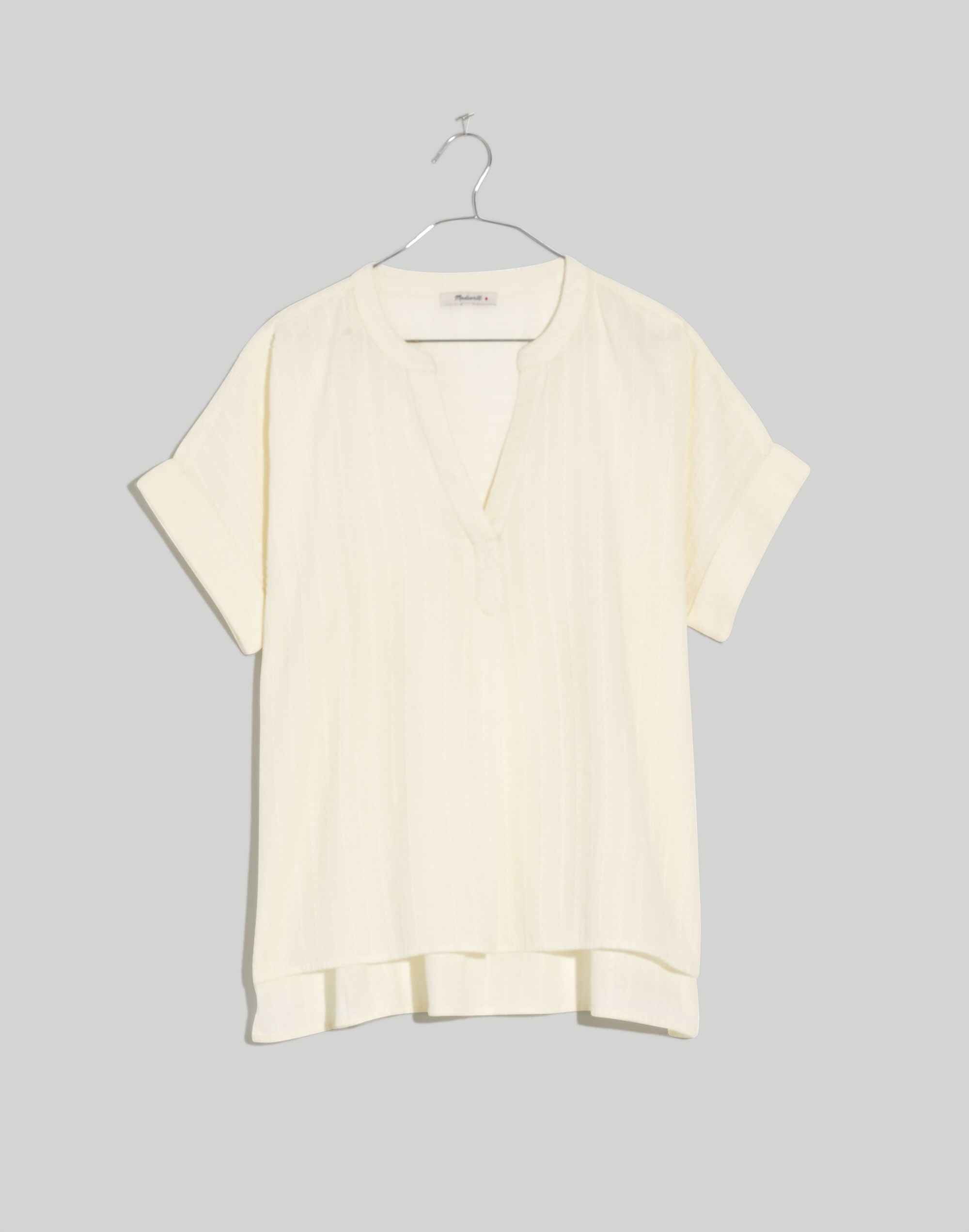 Plus Lakeline Popover Shirt in Clip-Stripe