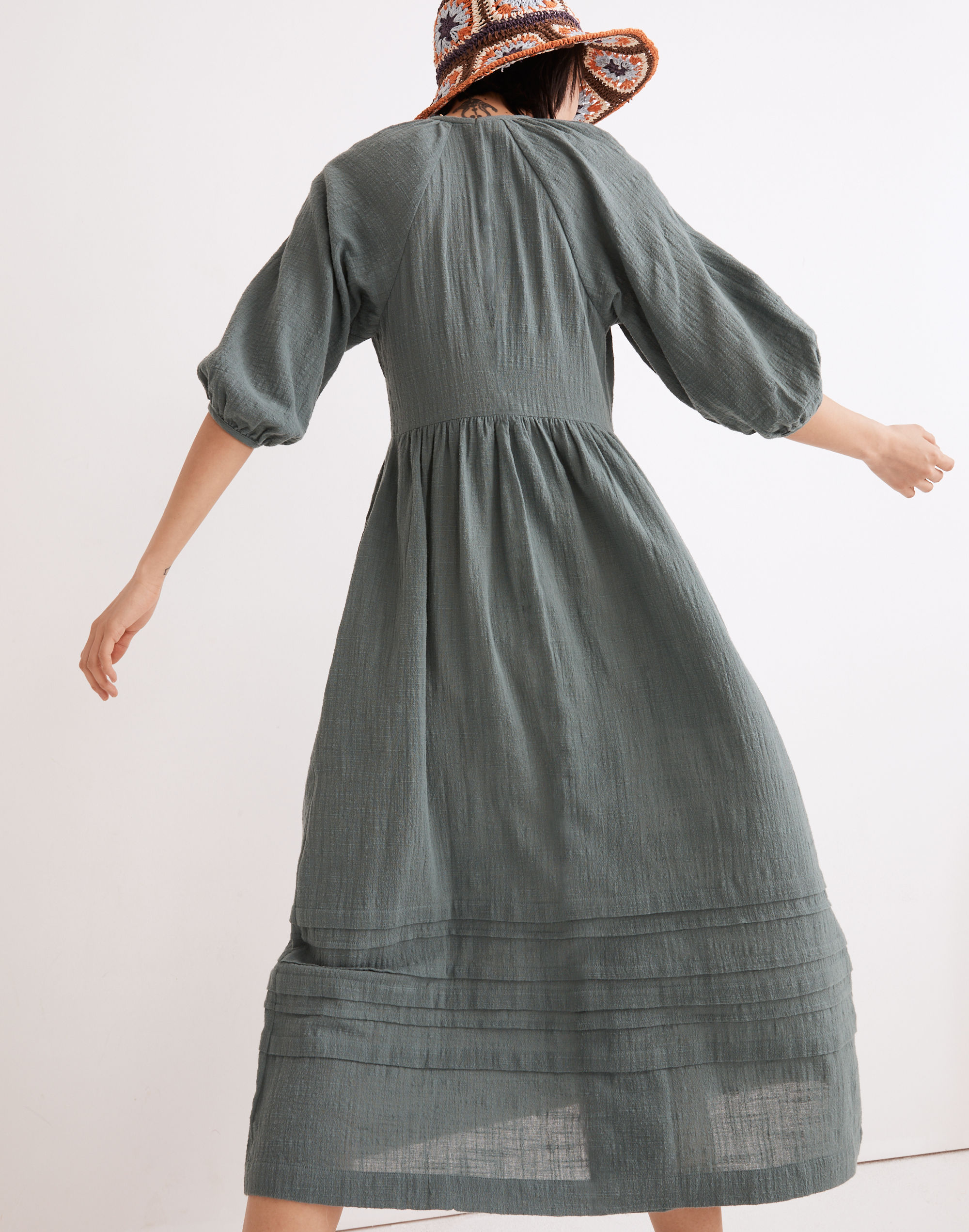 Marianna Puff-Sleeve Midi Dress