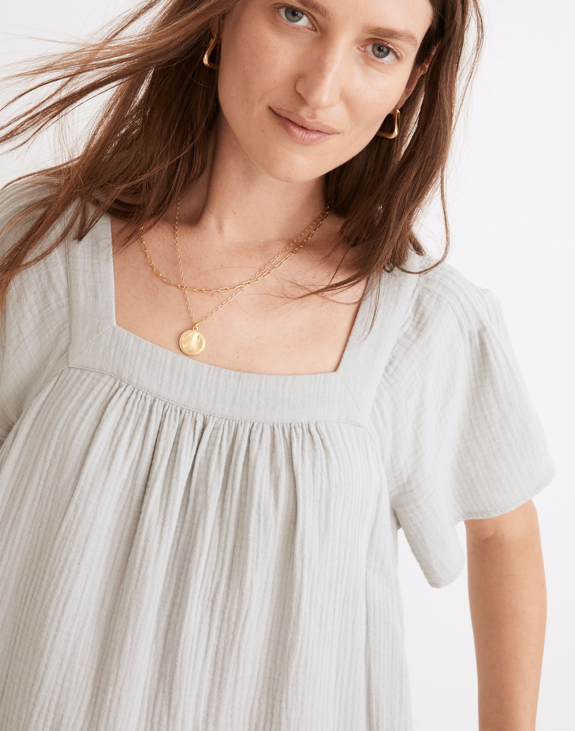 Lightspun Butterfly Square-Neck Mini Dress