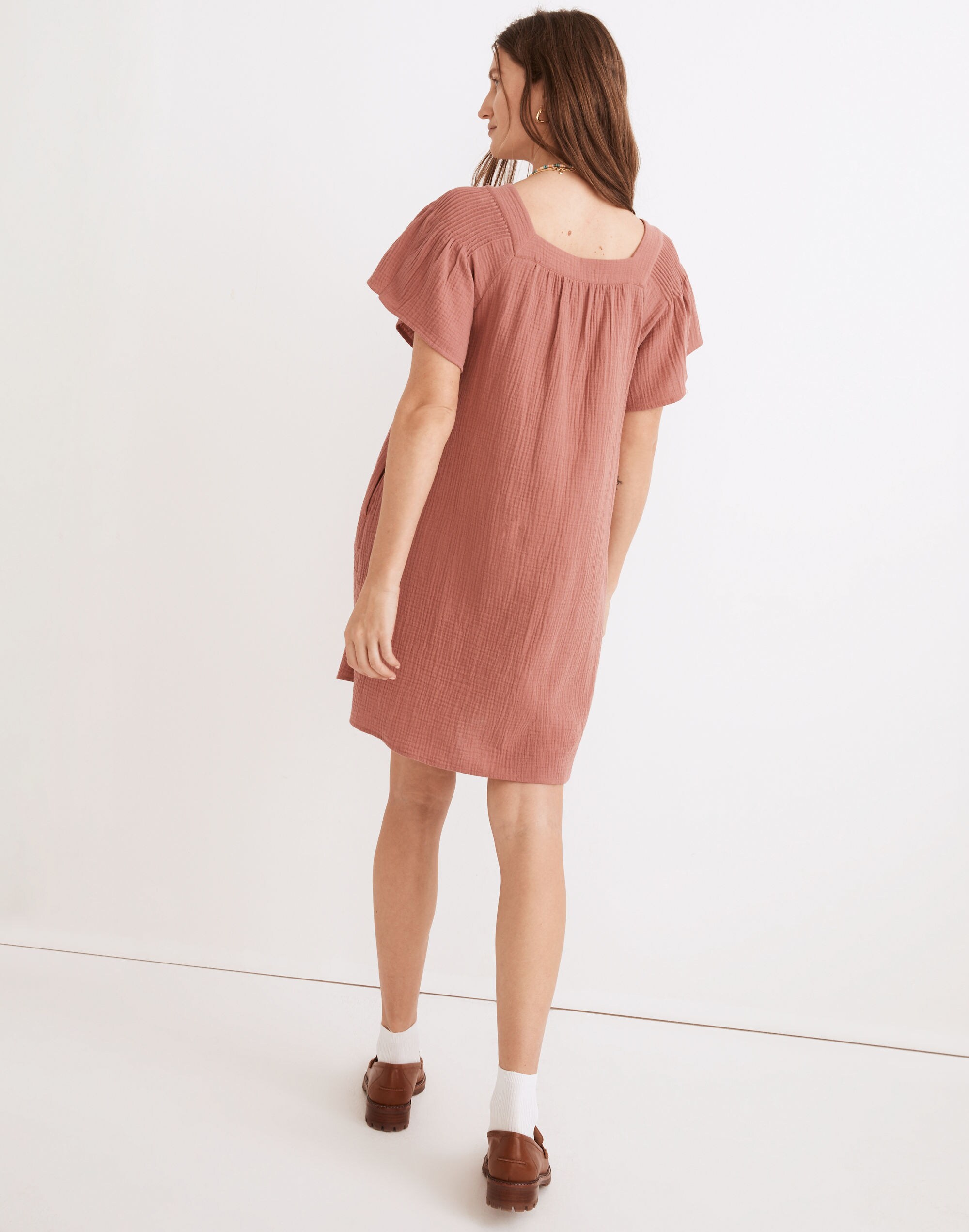 Lightspun Butterfly Square-Neck Mini Dress