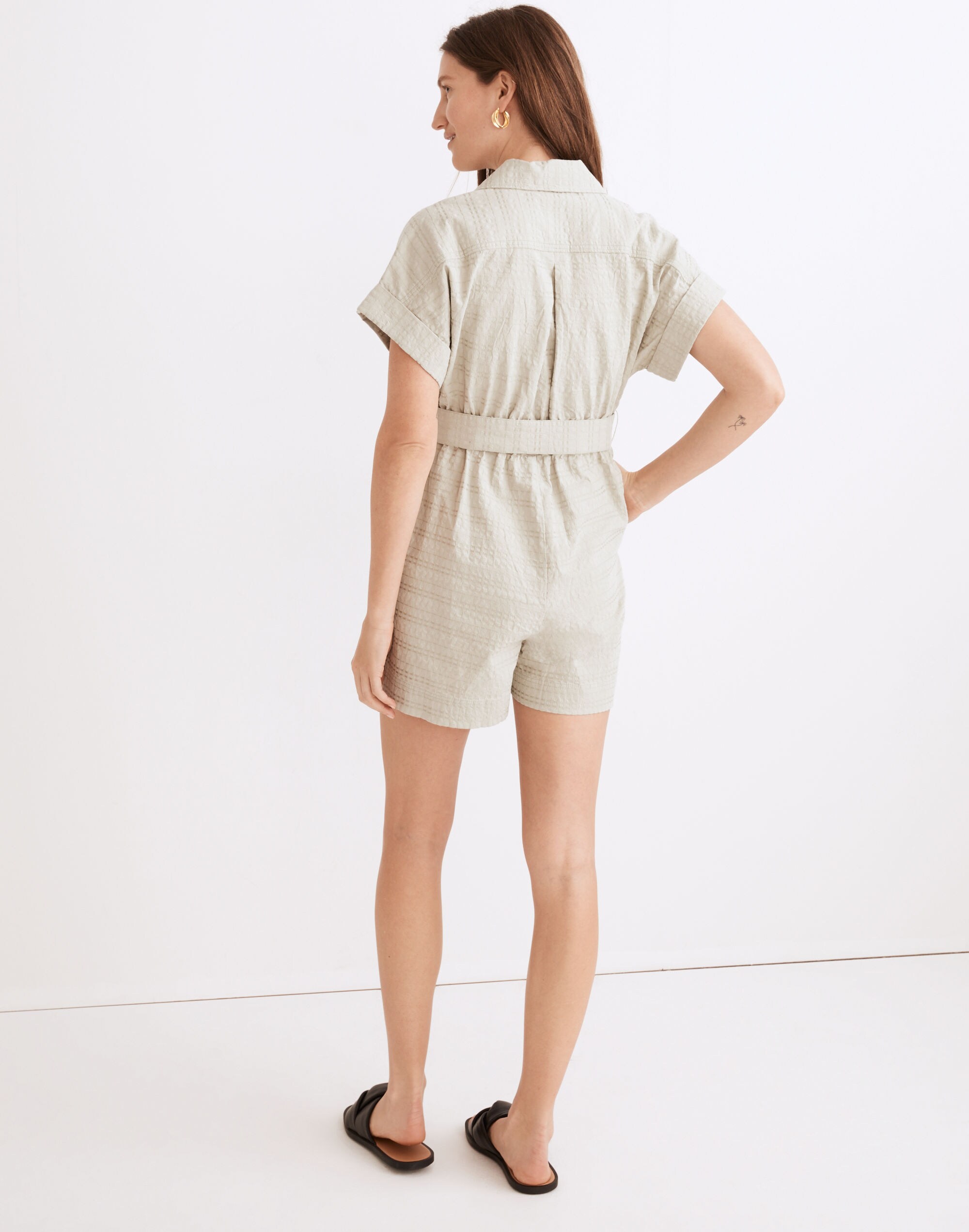 Seersucker Camp Romper