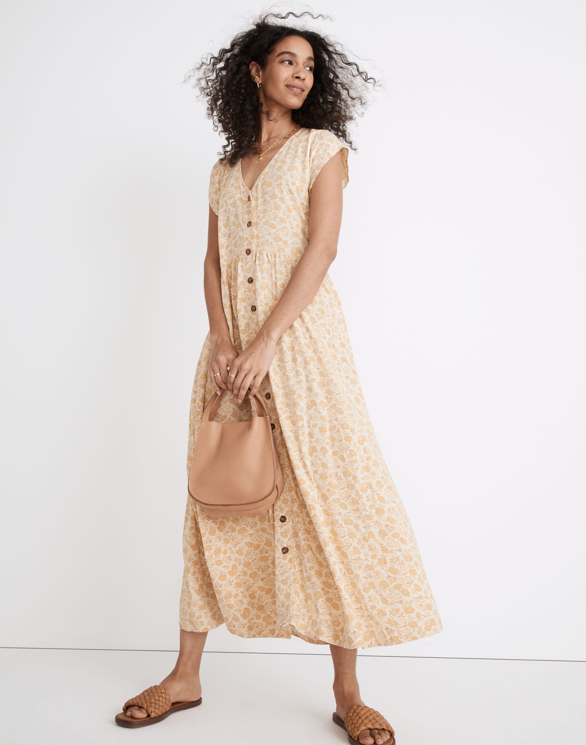 ButtonFront Midi Dress in Piccola Floral Madewell