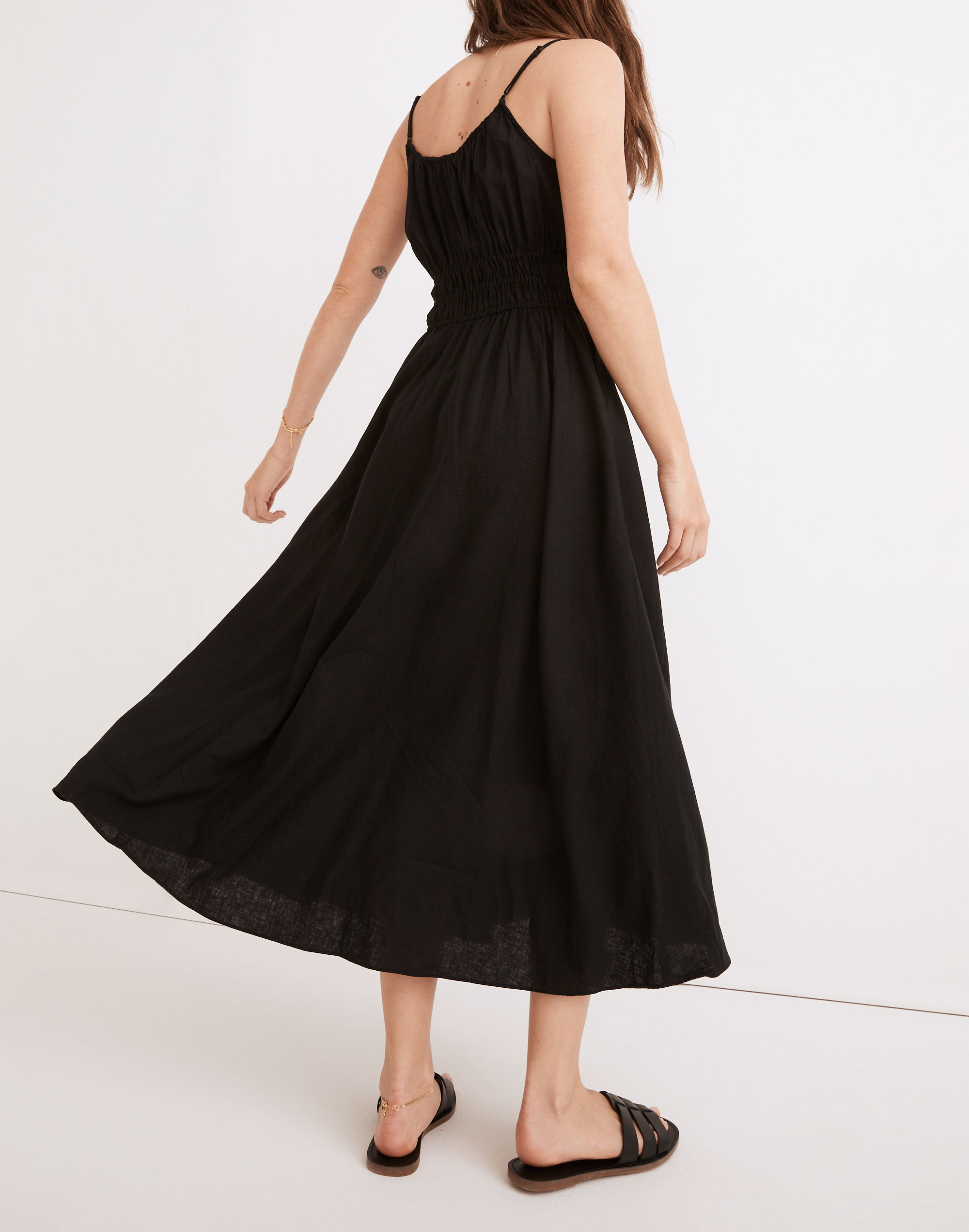 Linen-Blend Sophia Cami Midi Dress