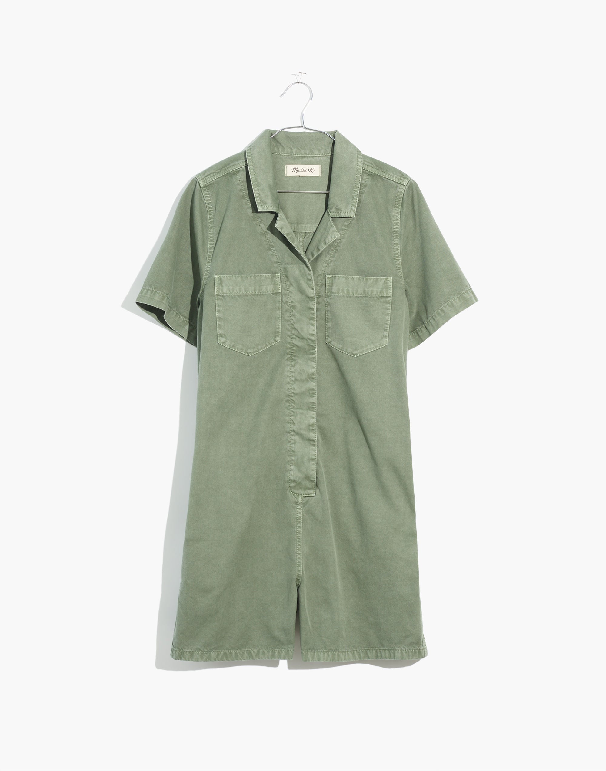 Garment-Dyed Relaxed Coverall Romper