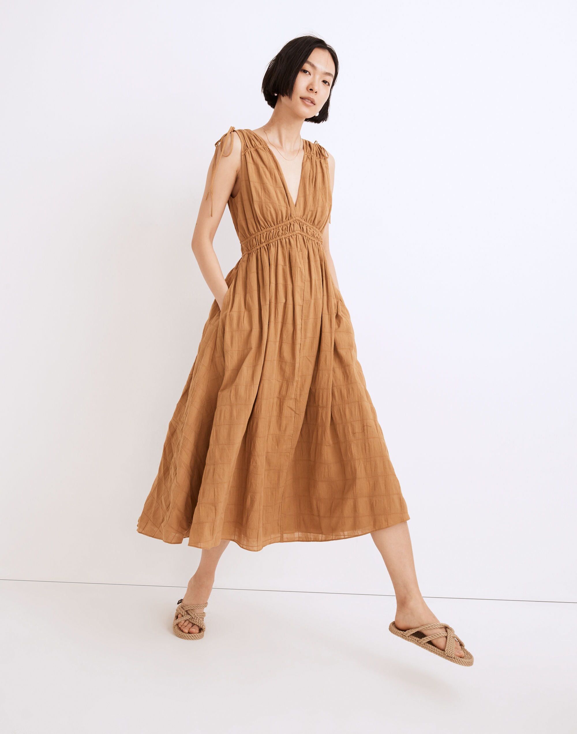 madewell sophia midi dress Twill Sophia Midi Dress