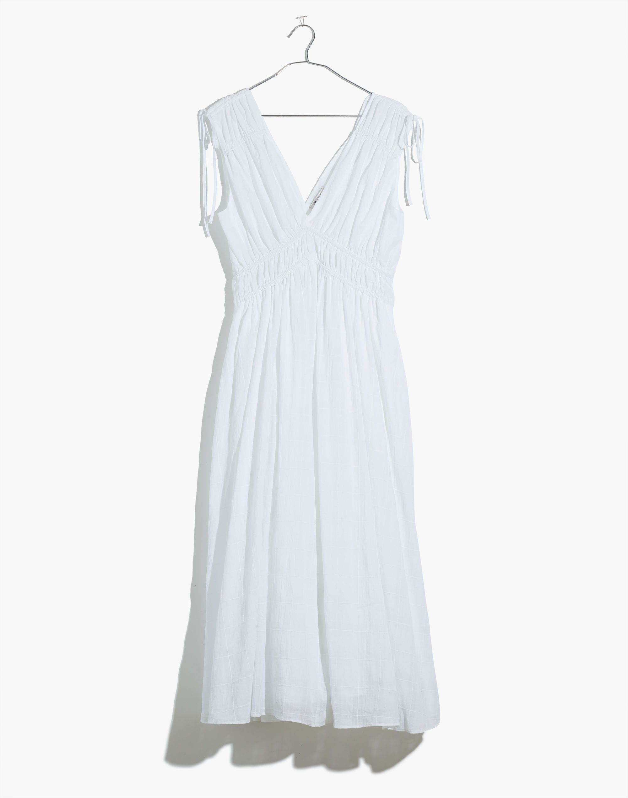 Petite Sophia Smocked Midi Dress in Windowpane