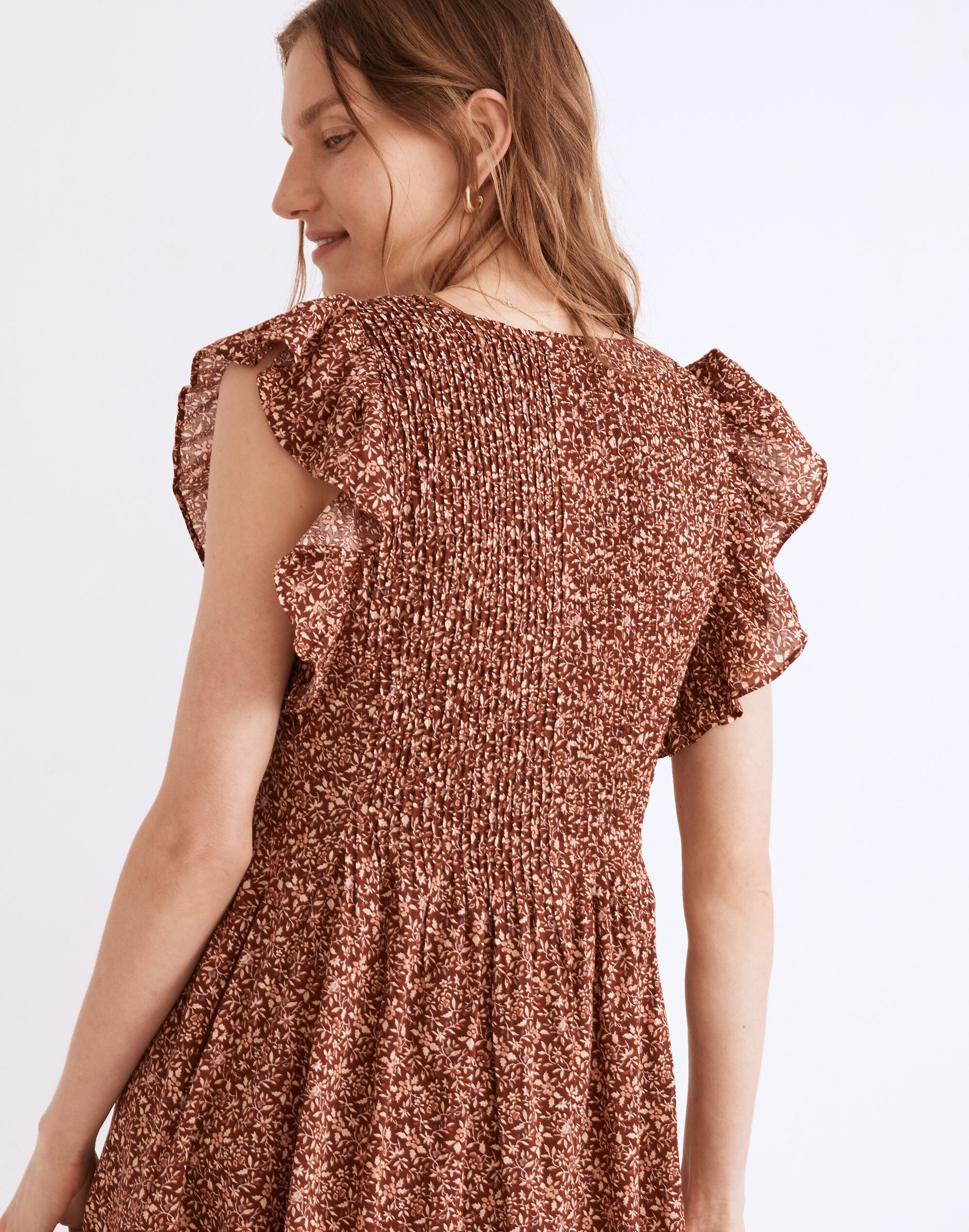 Pintuck Mini Dress in Florentine Floral | Madewell