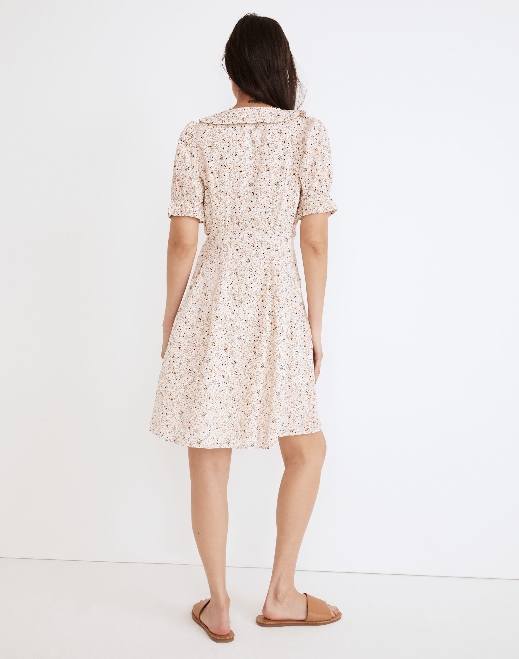 Collared Puff-Sleeve Mini Dress in Piccola Floral