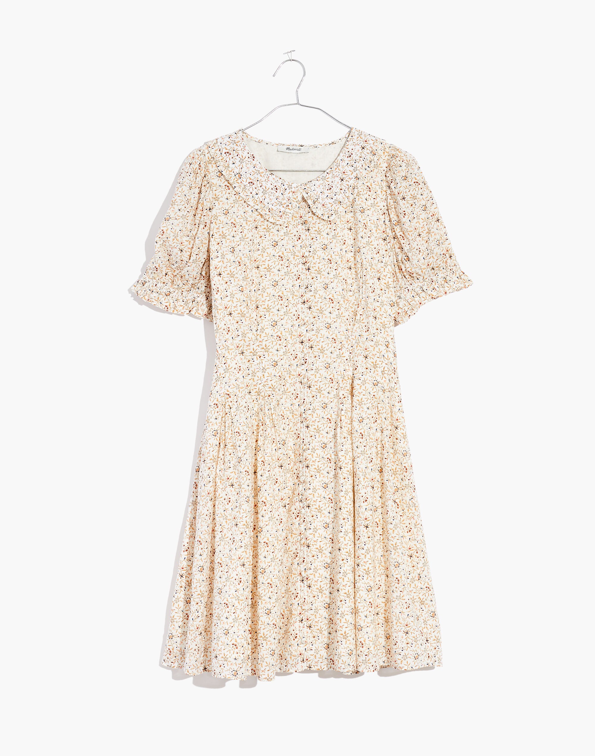 Collared Puff-Sleeve Mini Dress in Piccola Floral