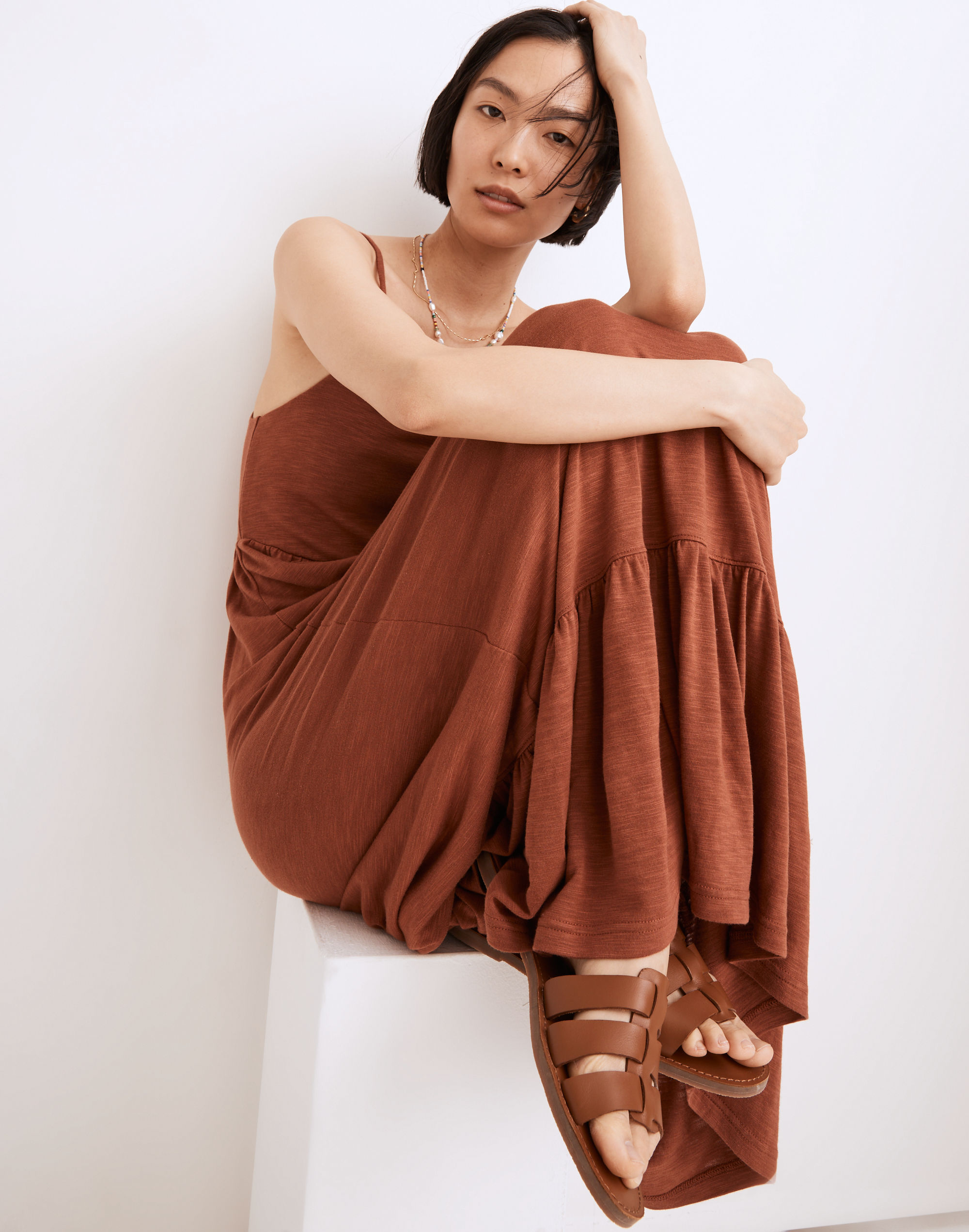 Triblend Cami Empire Tiered Midi Dress