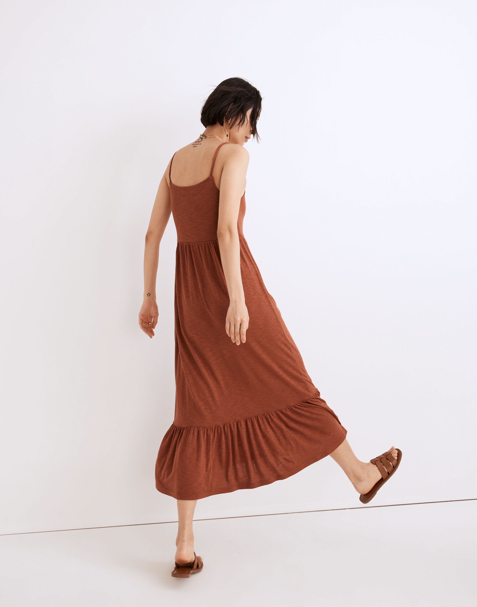 Triblend Cami Empire Tiered Midi Dress