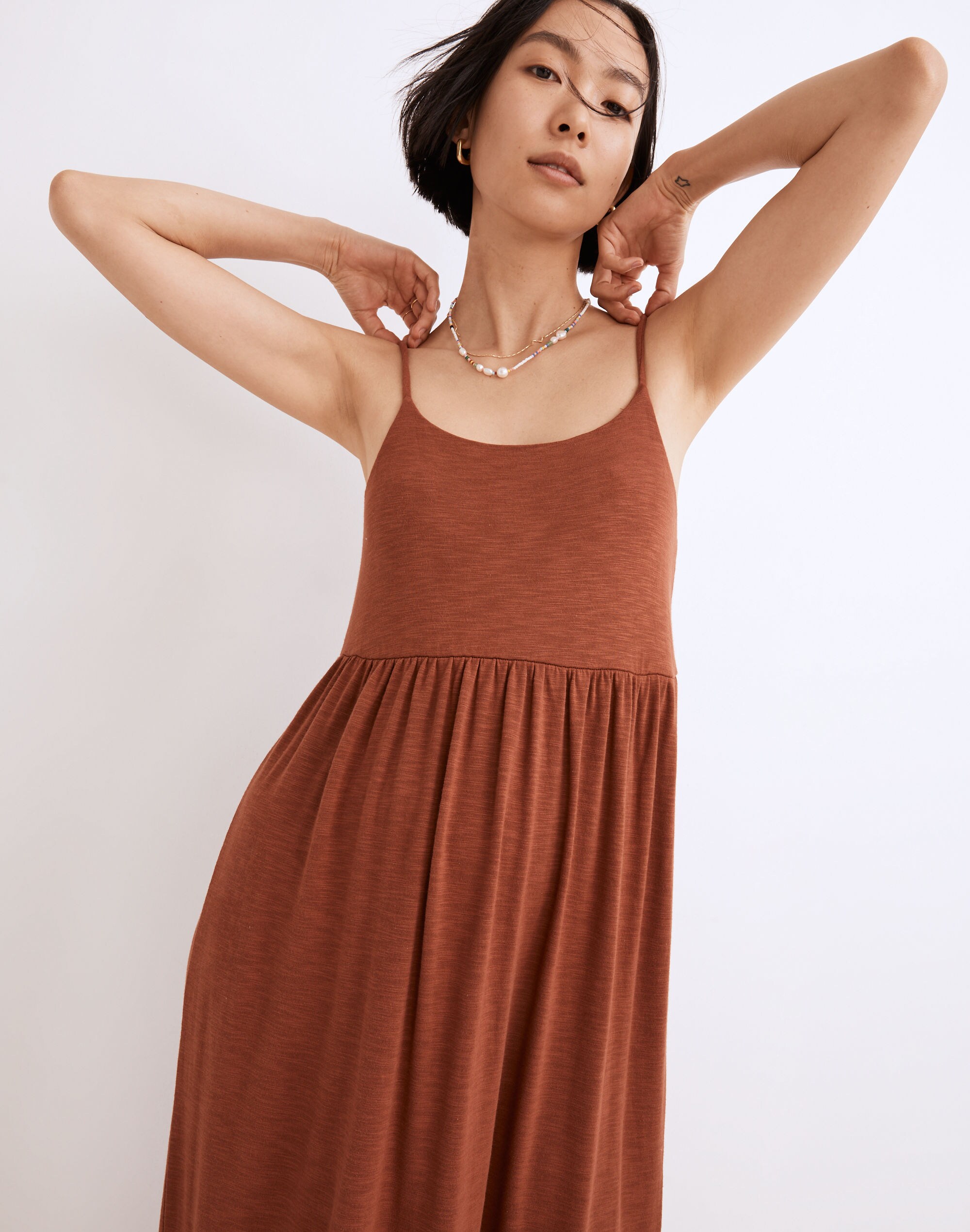 Triblend Cami Empire Tiered Midi Dress