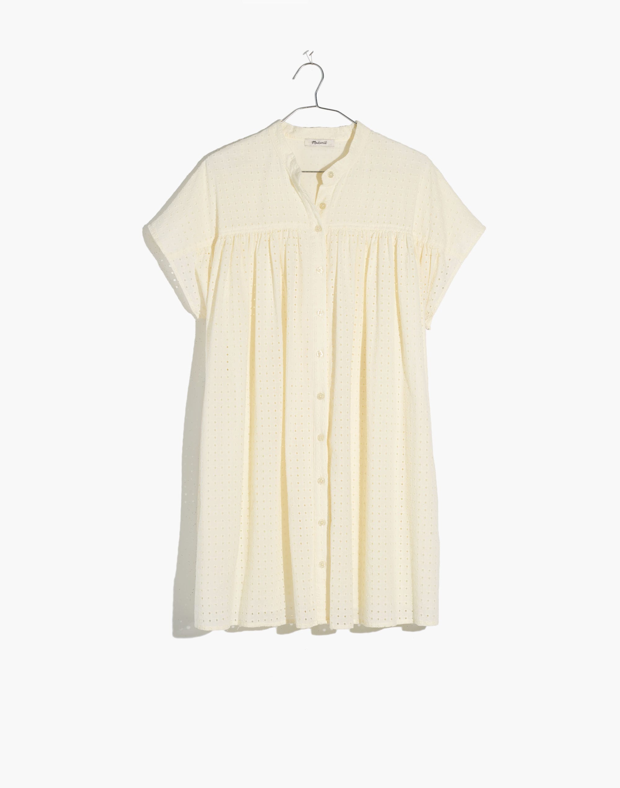 Eyelet Boxy Mini Shirtdress