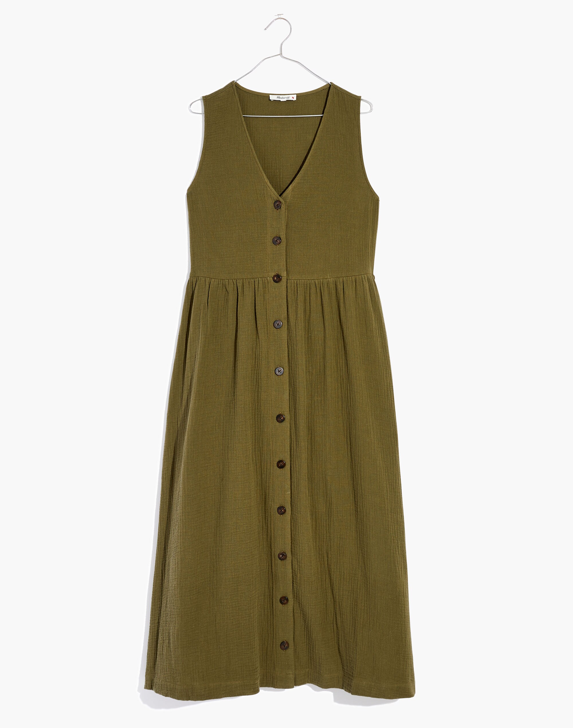 Lightspun Button-Front Tank Midi Dress