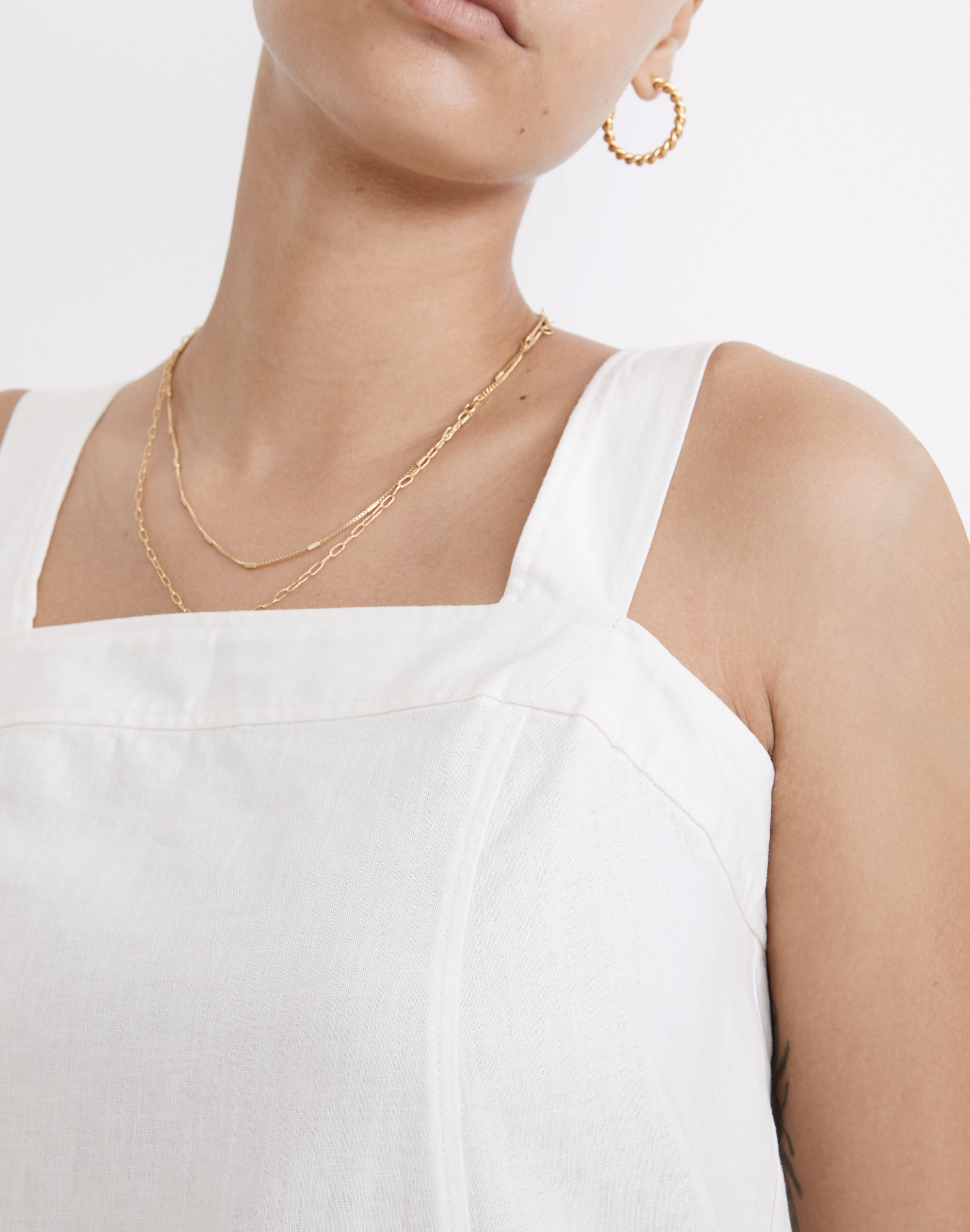 Petite Linen-Cotton Princess-Seamed Midi Dress