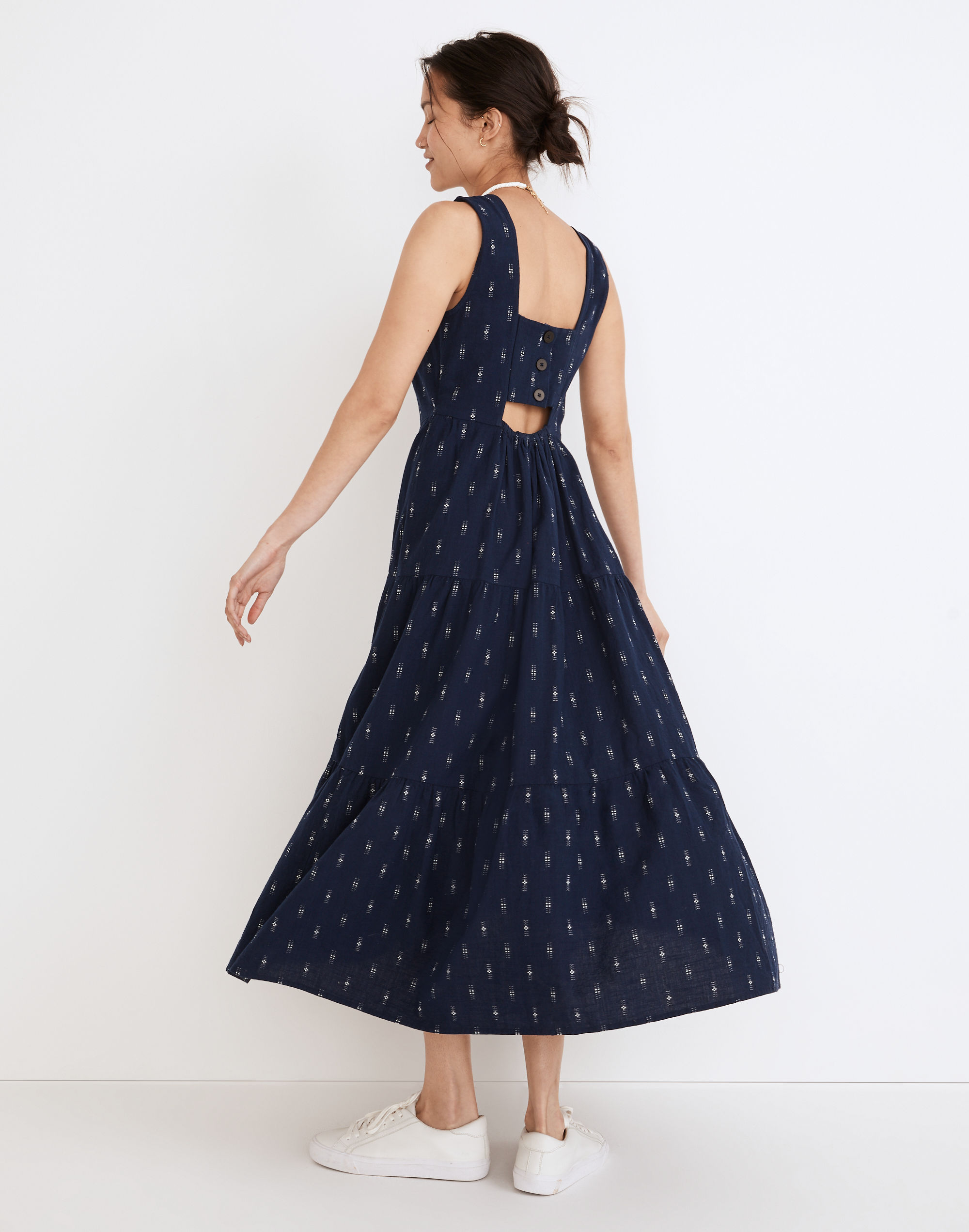 Cattail Cutout Tiered Midi Dress