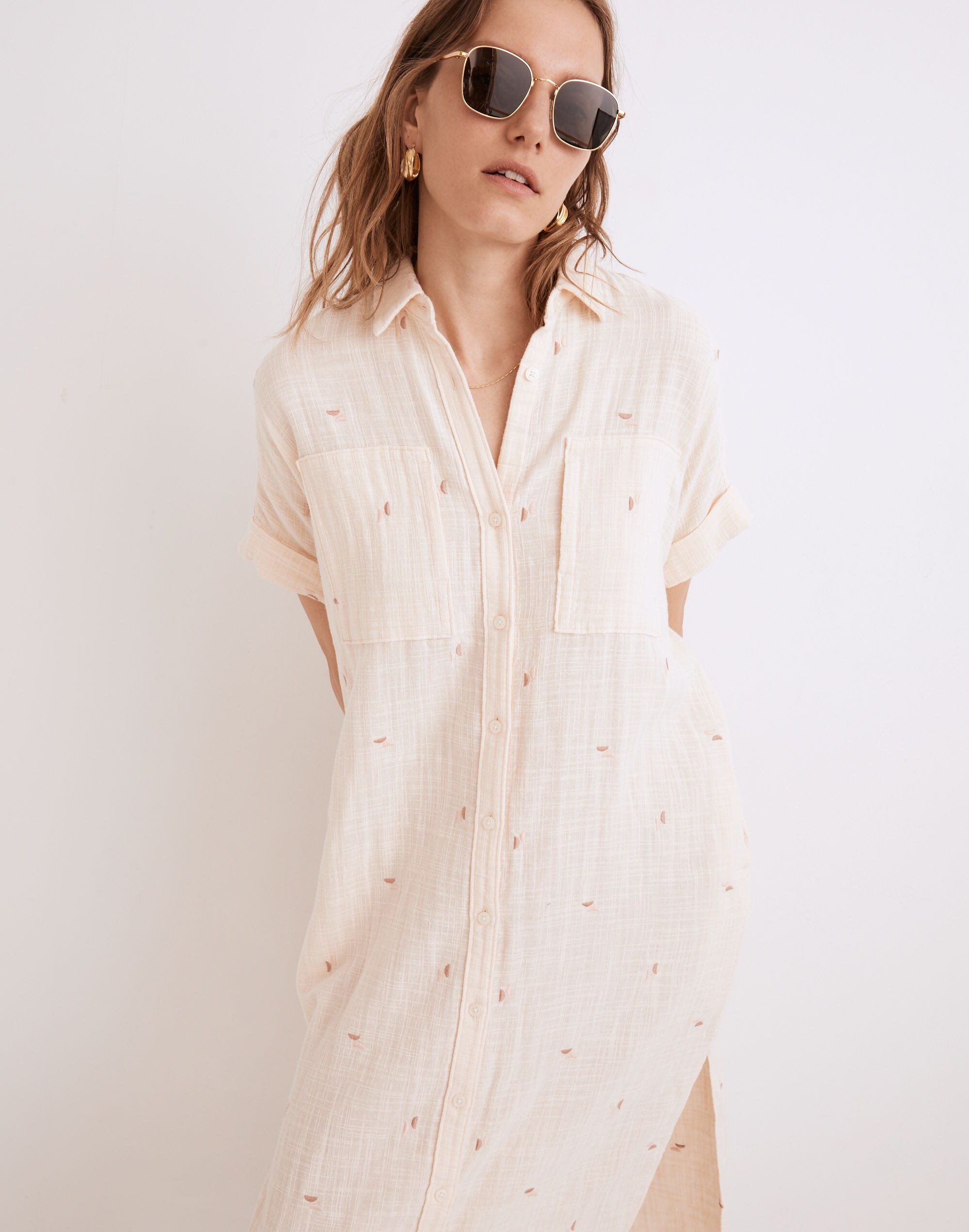 Embroidered Lightspun Lakeline Shirtdress