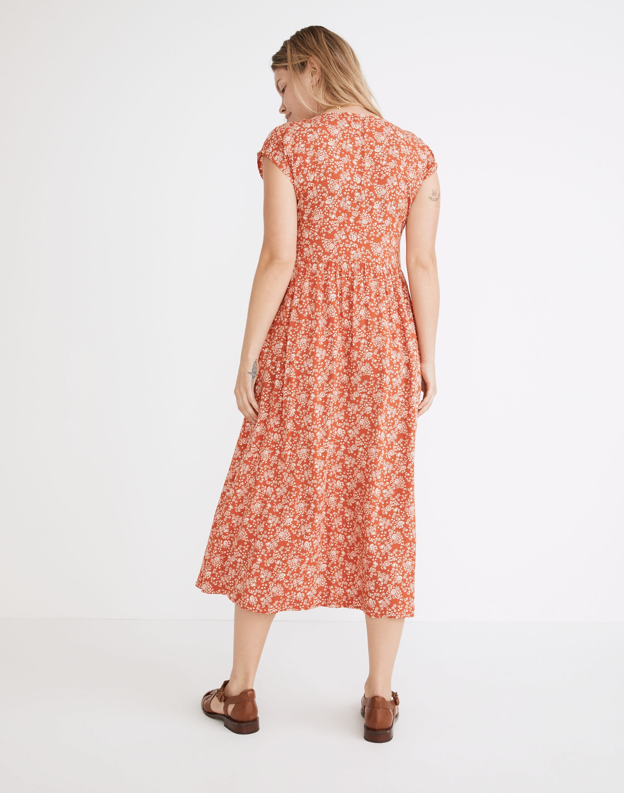 Button-Front Midi Dress in Piazza Floral