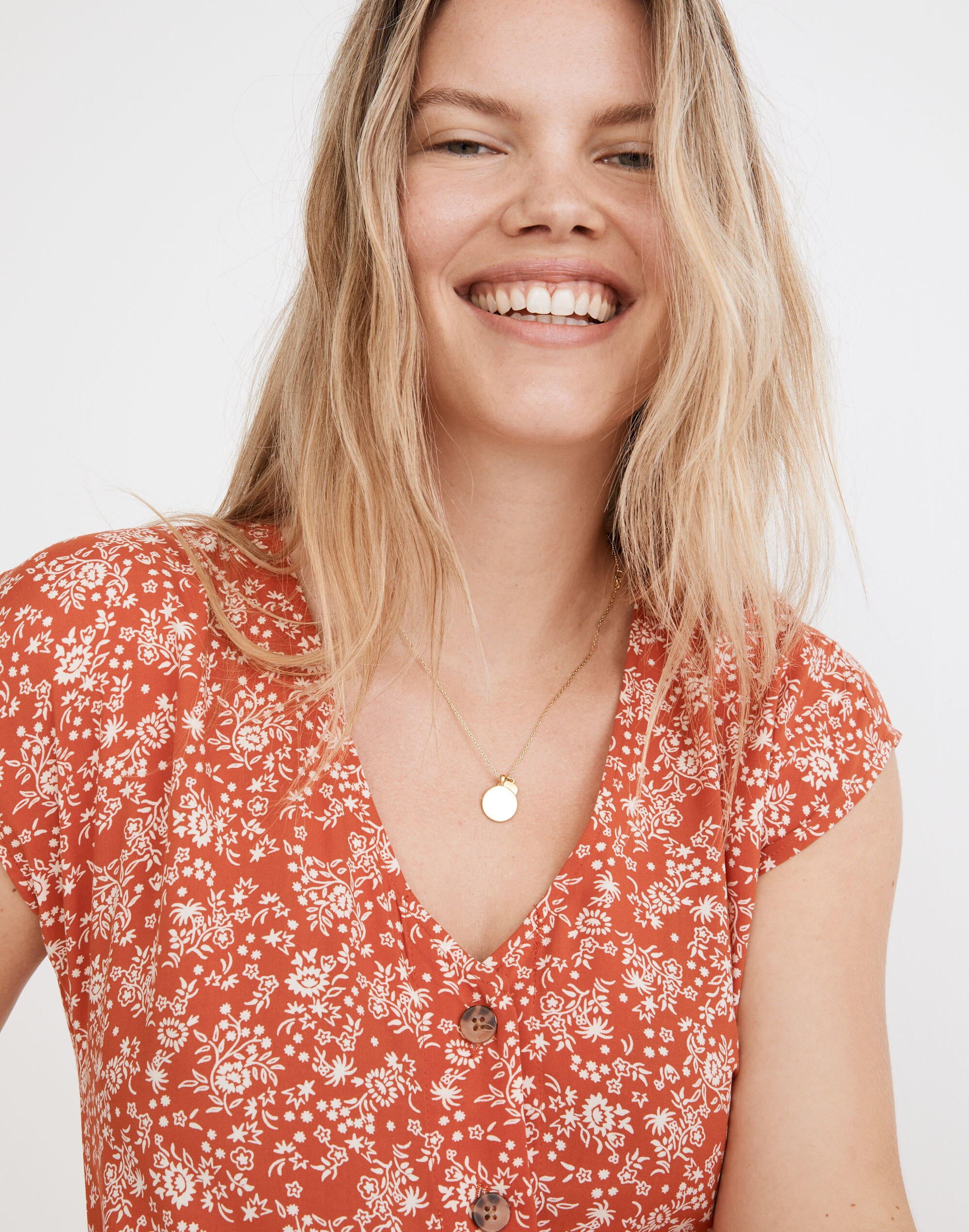 Button-Front Midi Dress in Piazza Floral