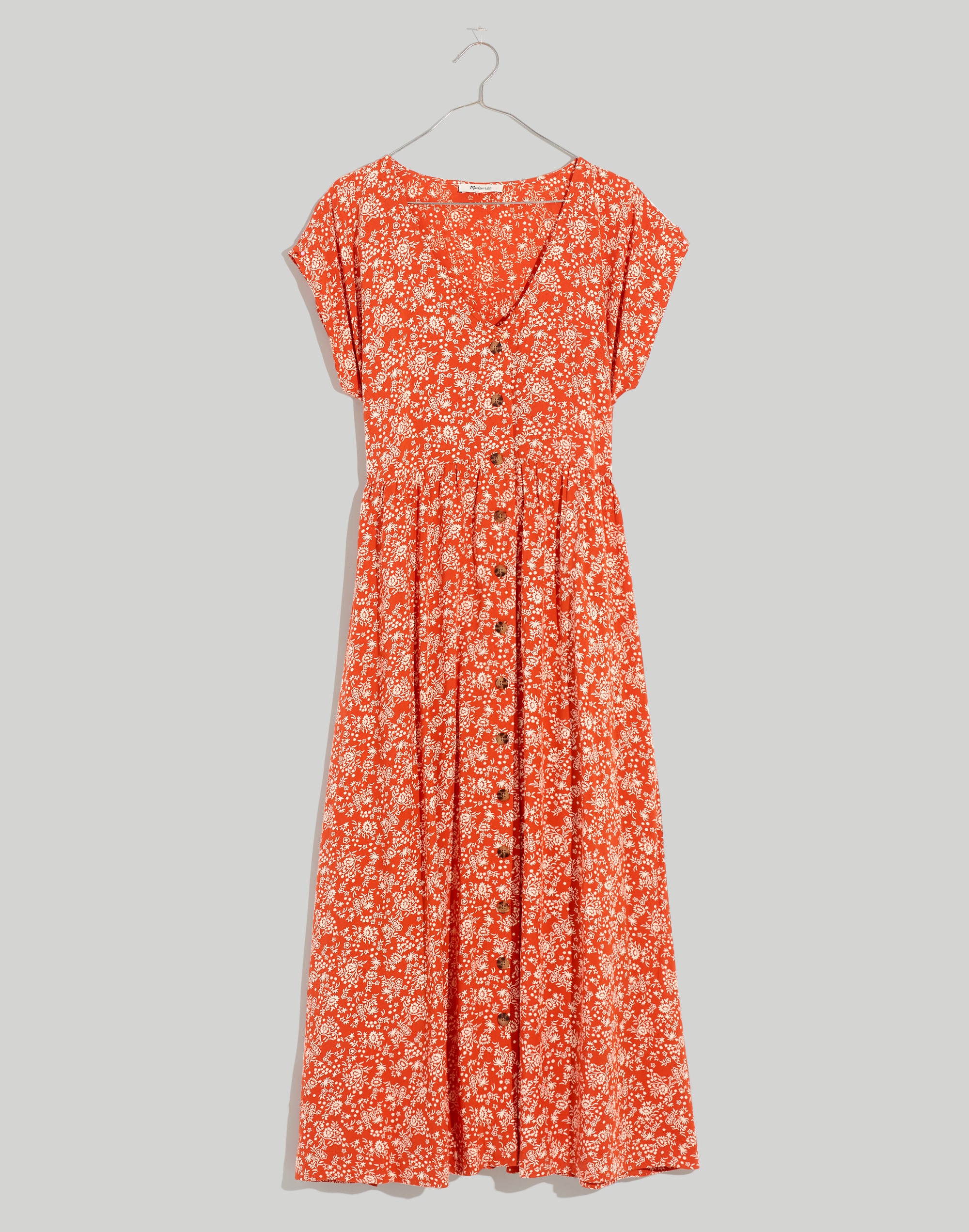 Button-Front Midi Dress in Piazza Floral