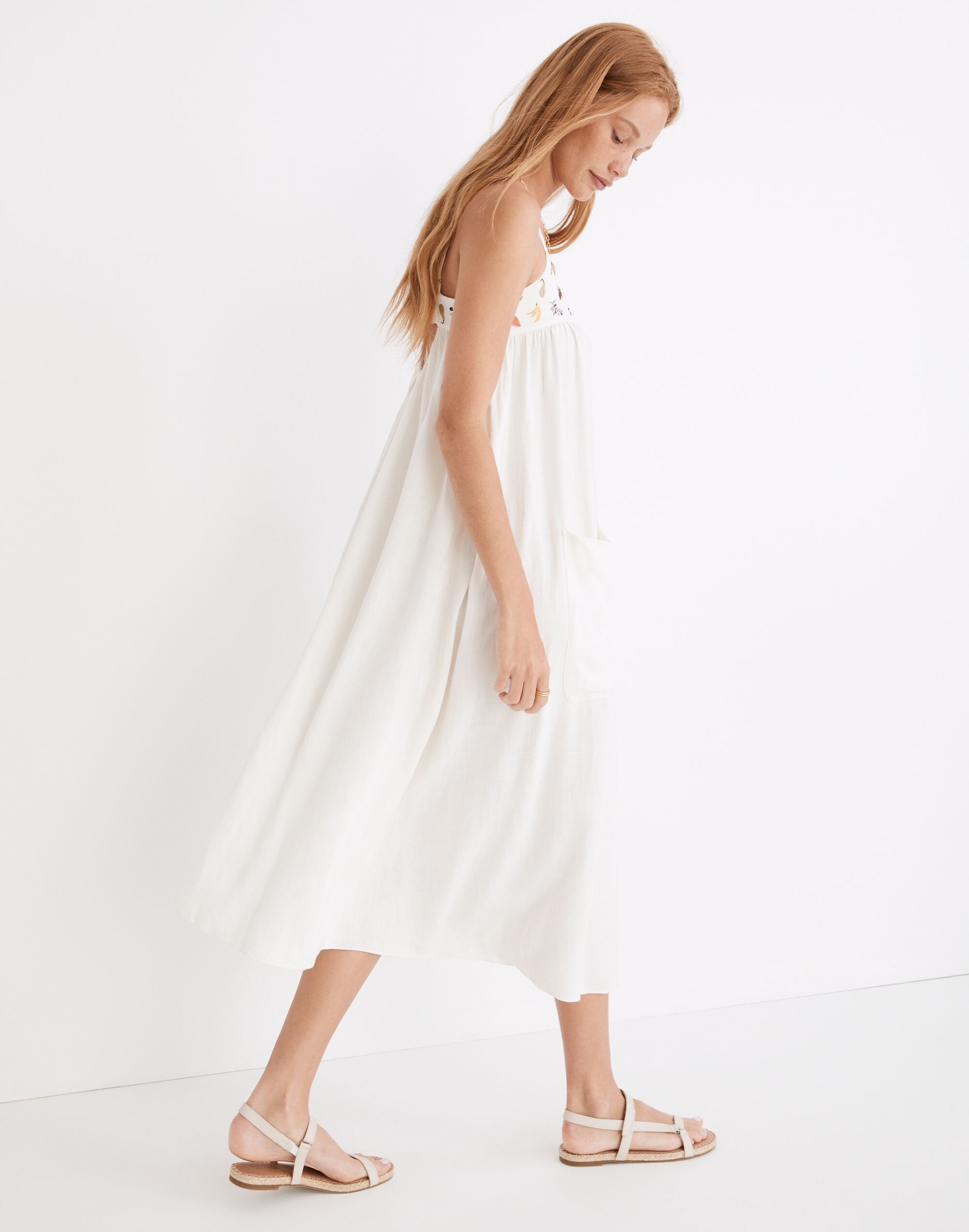 Fresca Fruit Embroidered Cami Midi Dress