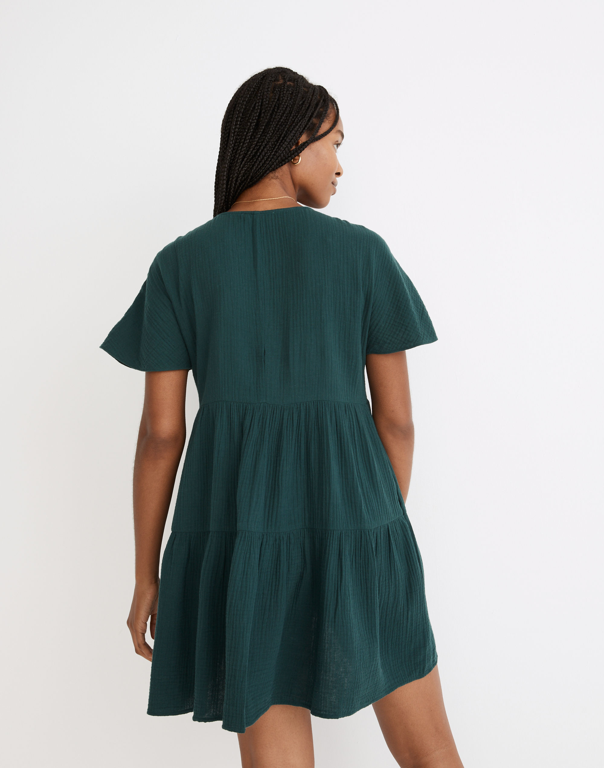 Lightspun Popover Tiered Mini Dress