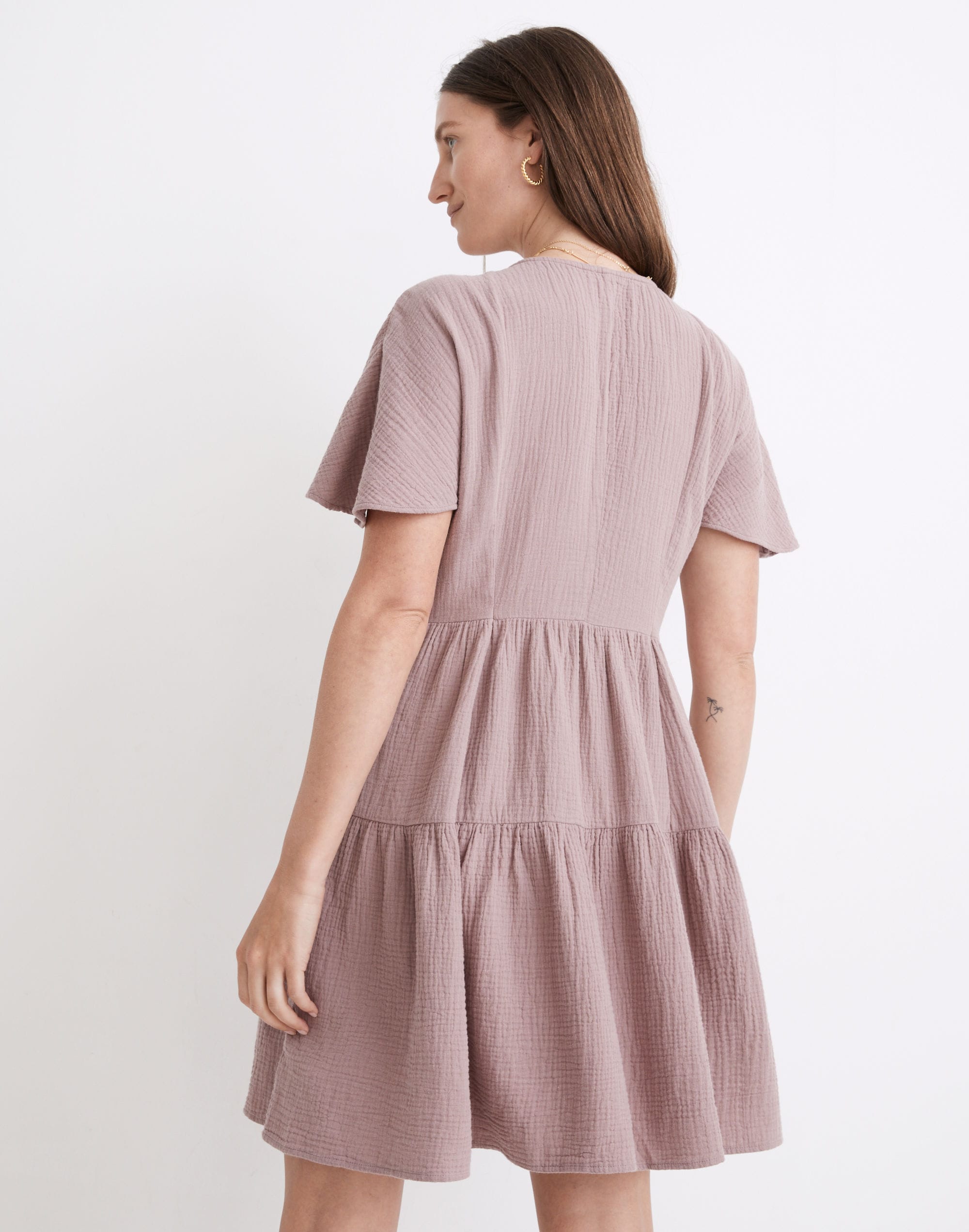 Lightspun Popover Tiered Mini Dress