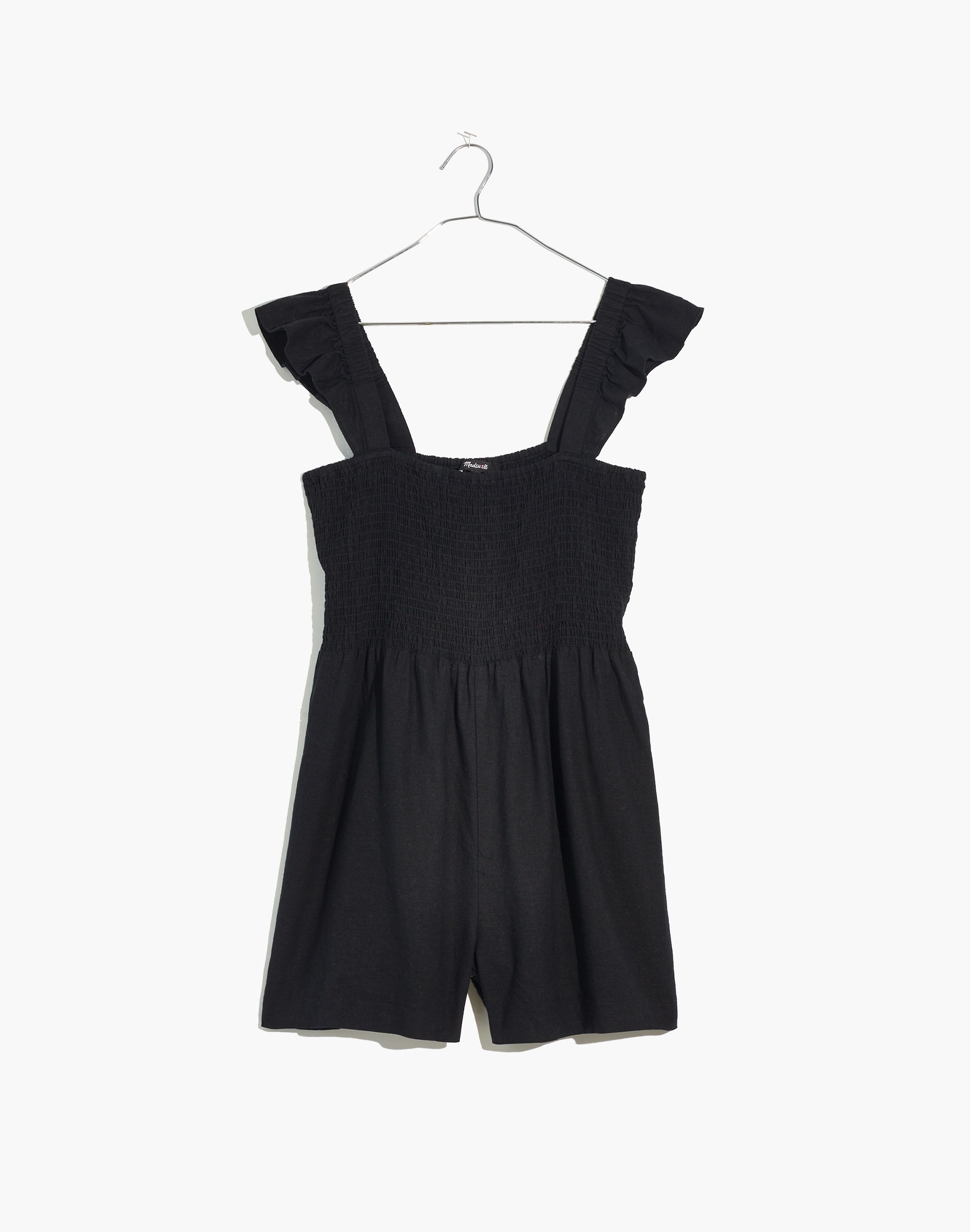 Linen-Blend Lucie Smocked Romper