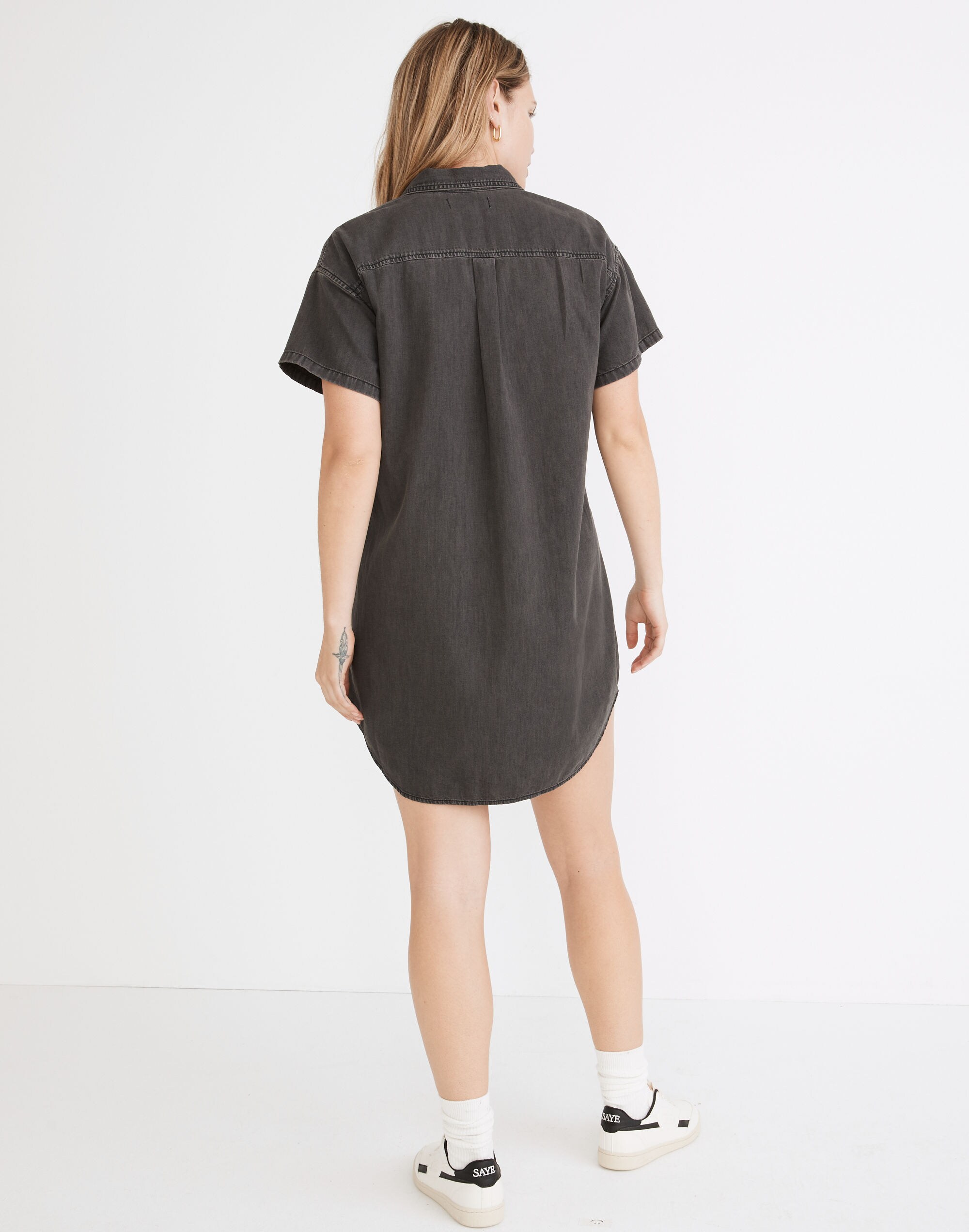 Denim Popover Shirtdress in Lunar Wash