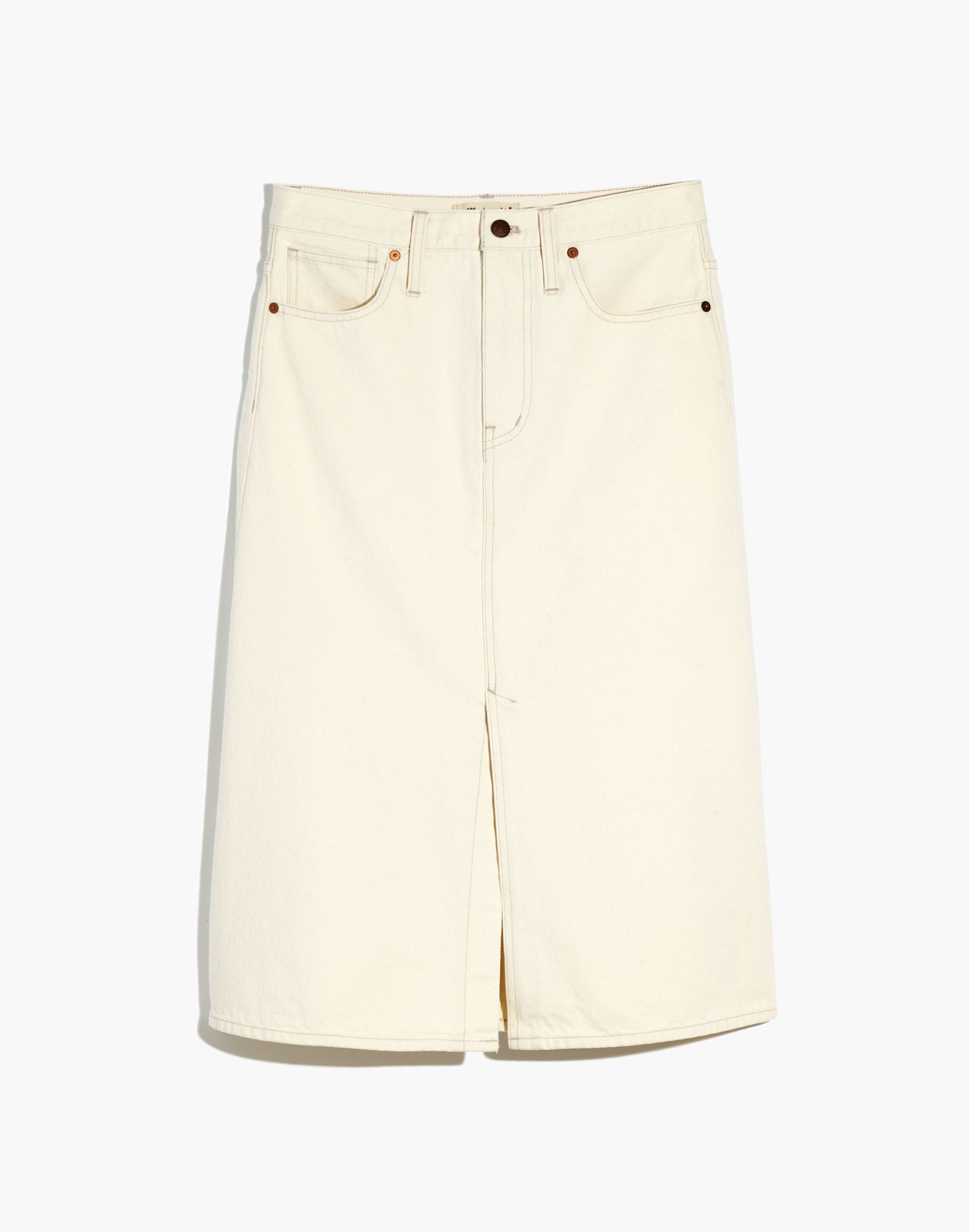 Denim A-Line Midi Skirt in Vintage Canvas Wash