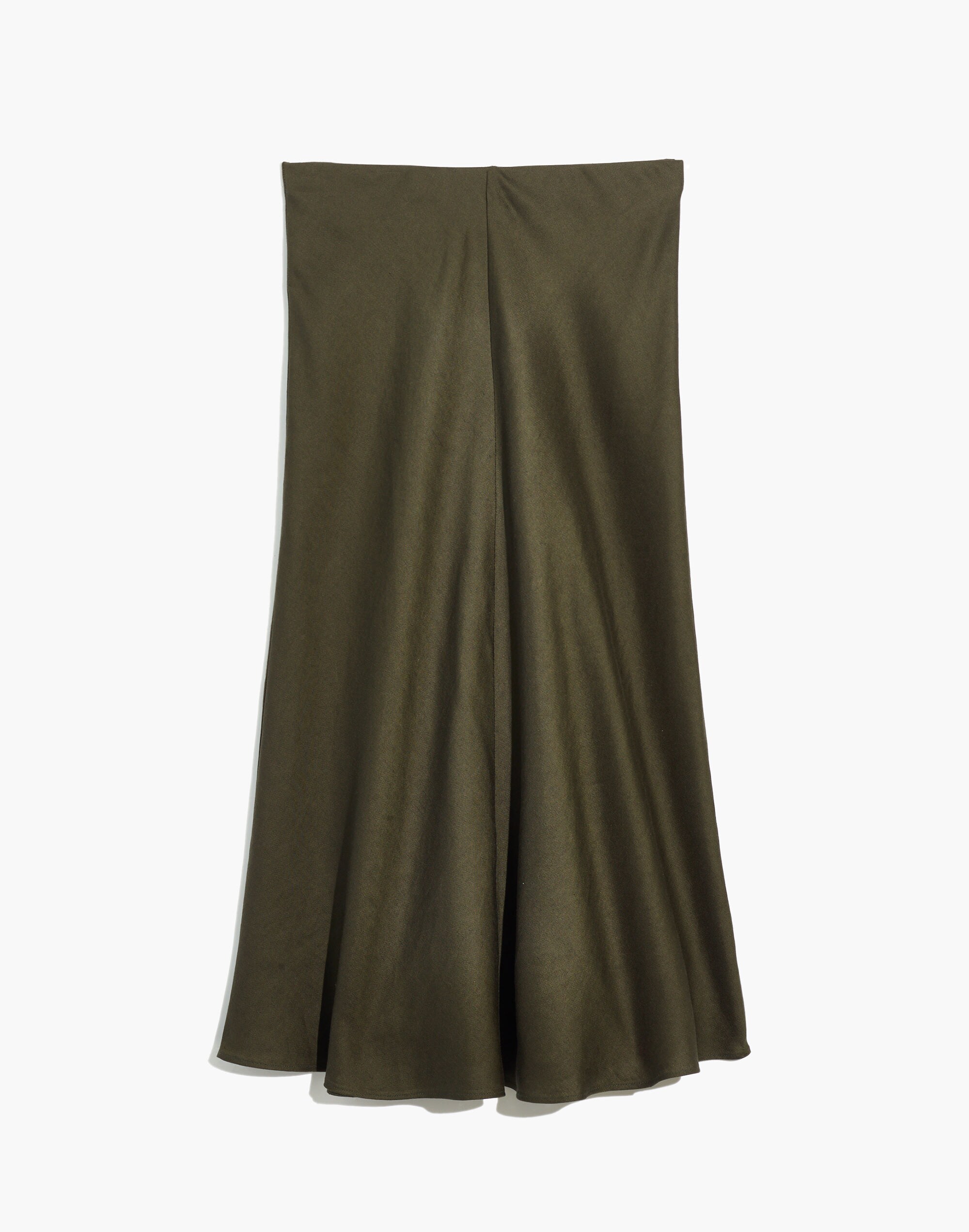 Linen-Blend Midi Slip Skirt