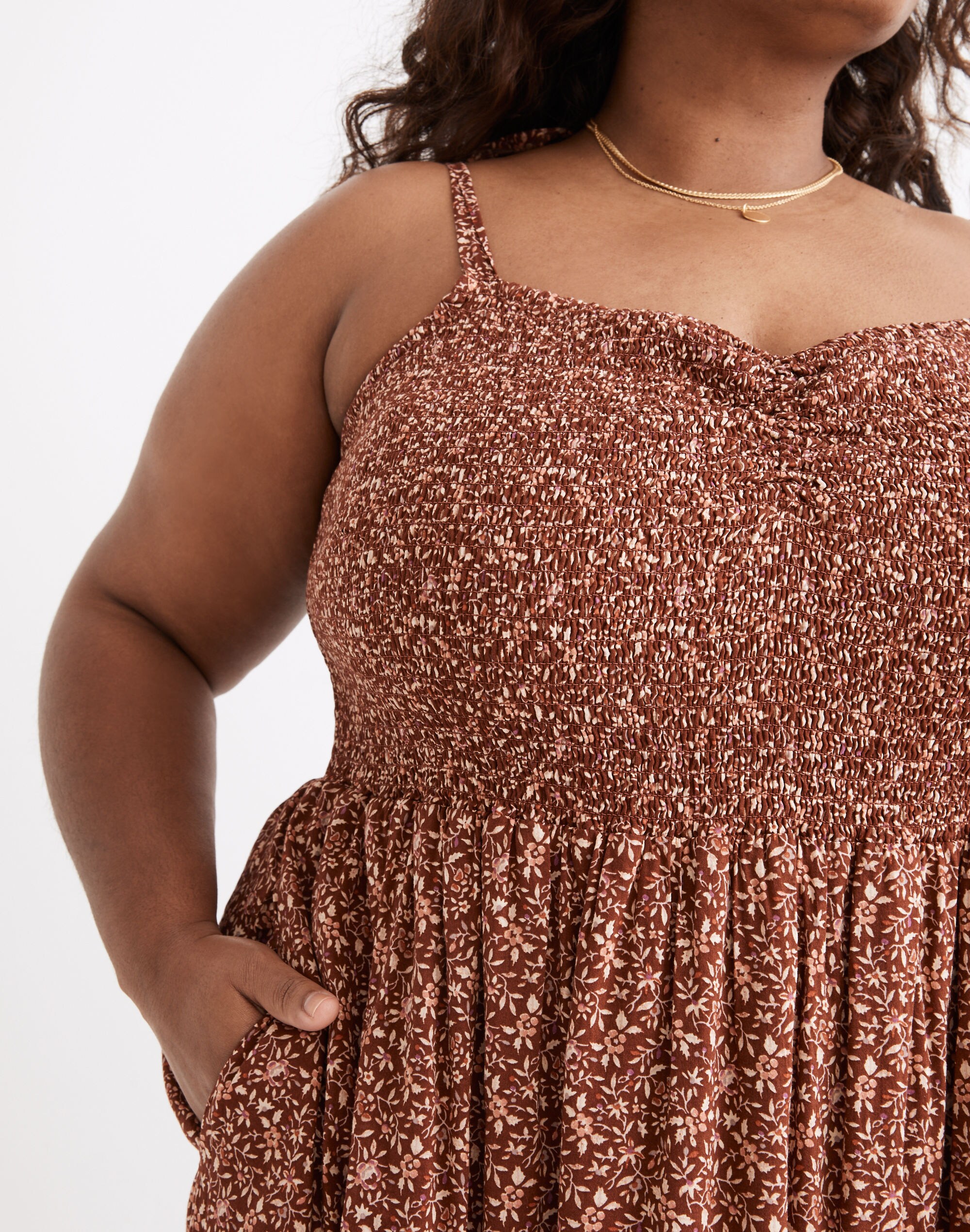 Plus Lucie Tie-Strap Tiered Midi Dress in Florentine Floral