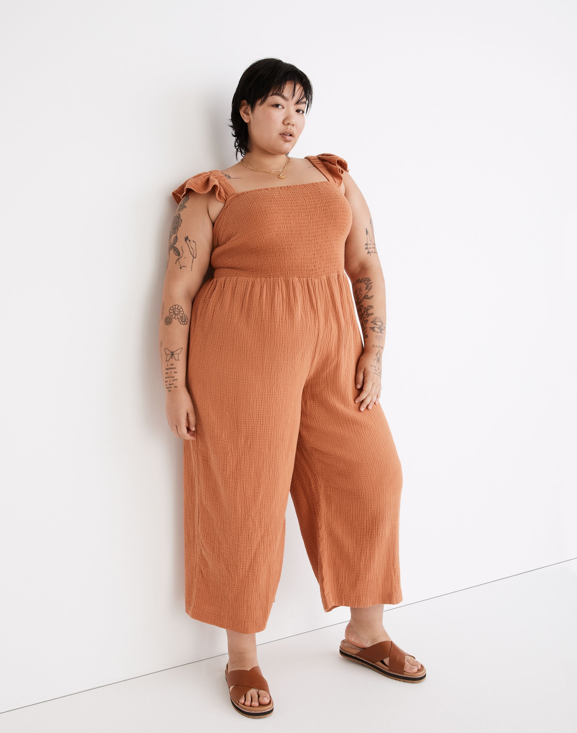 Plus Lightspun Lucie Flutter-Sleeve Jumpsuit